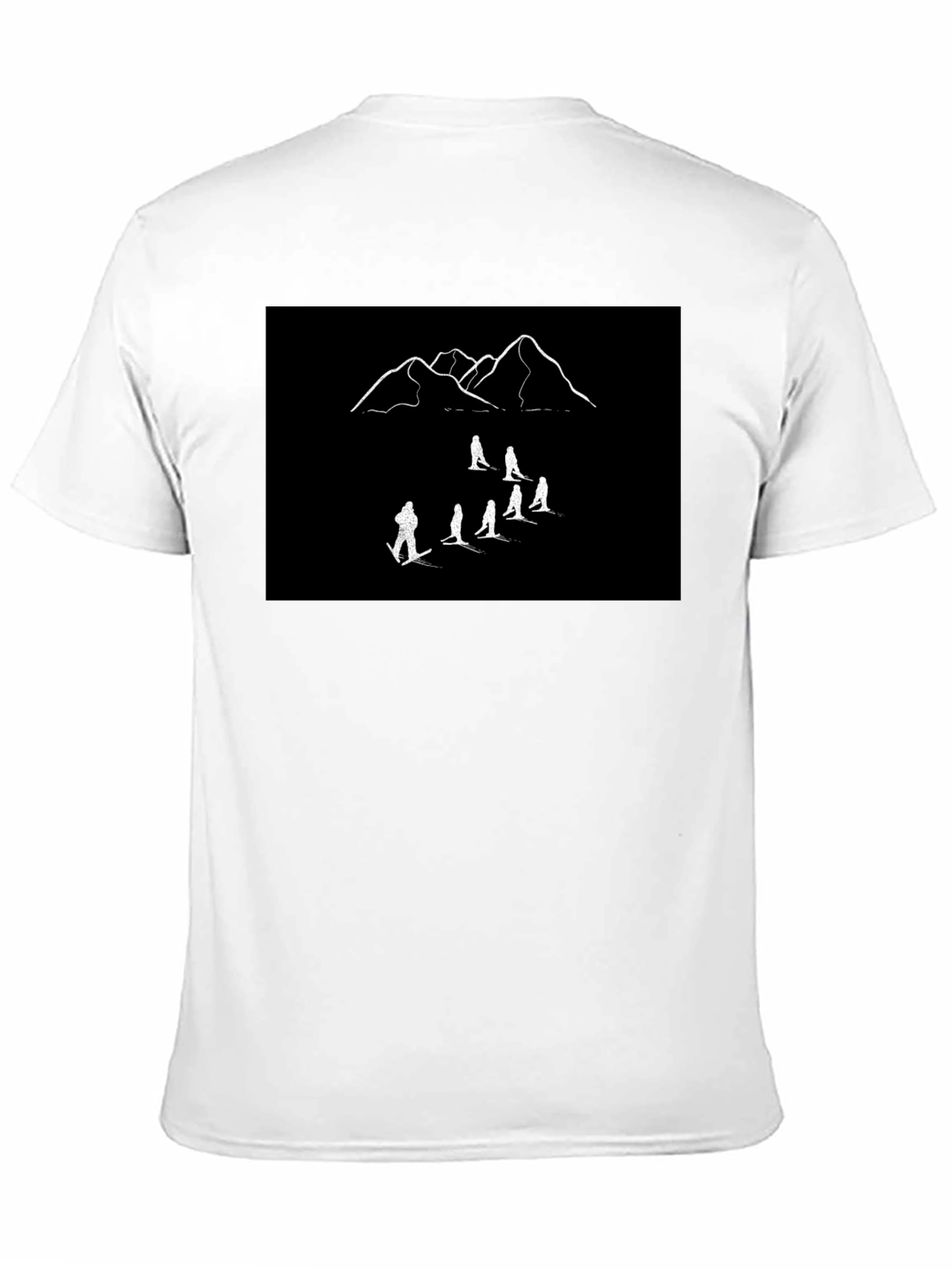 Mountain Ski Crew T-Shirt - Black Cotton Tee
