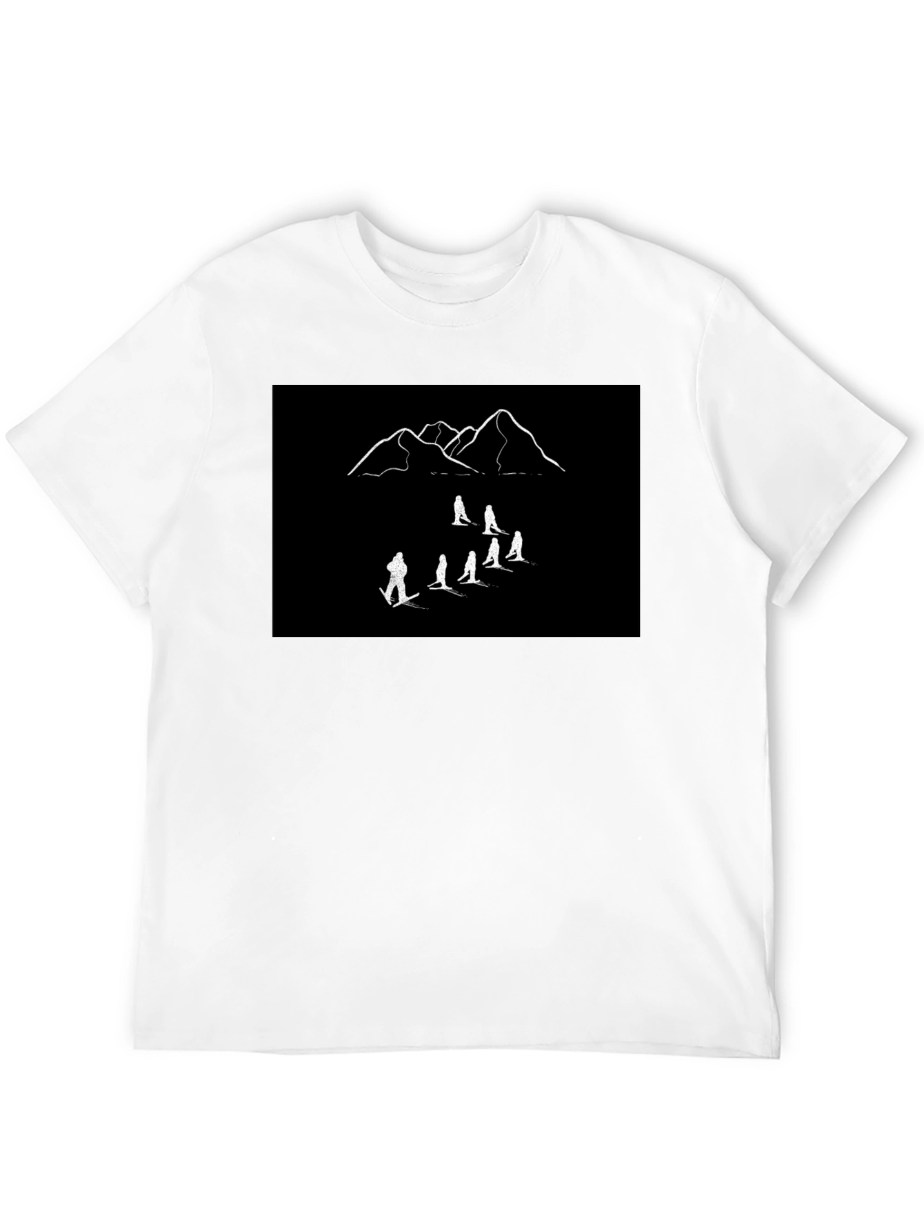 Mountain Ski Crew T-Shirt - Black Cotton Tee