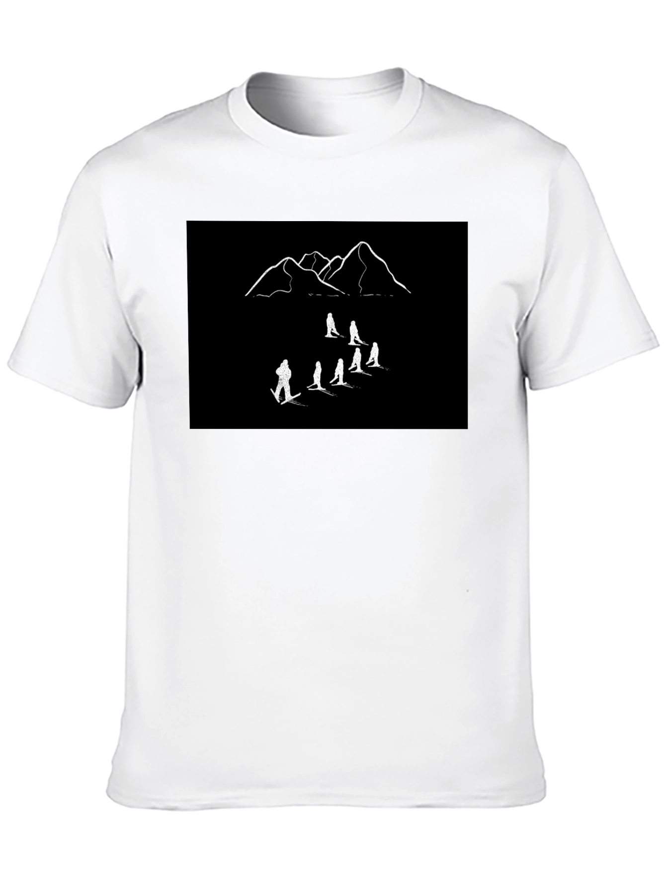 Mountain Ski Crew T-Shirt - Black Cotton Tee