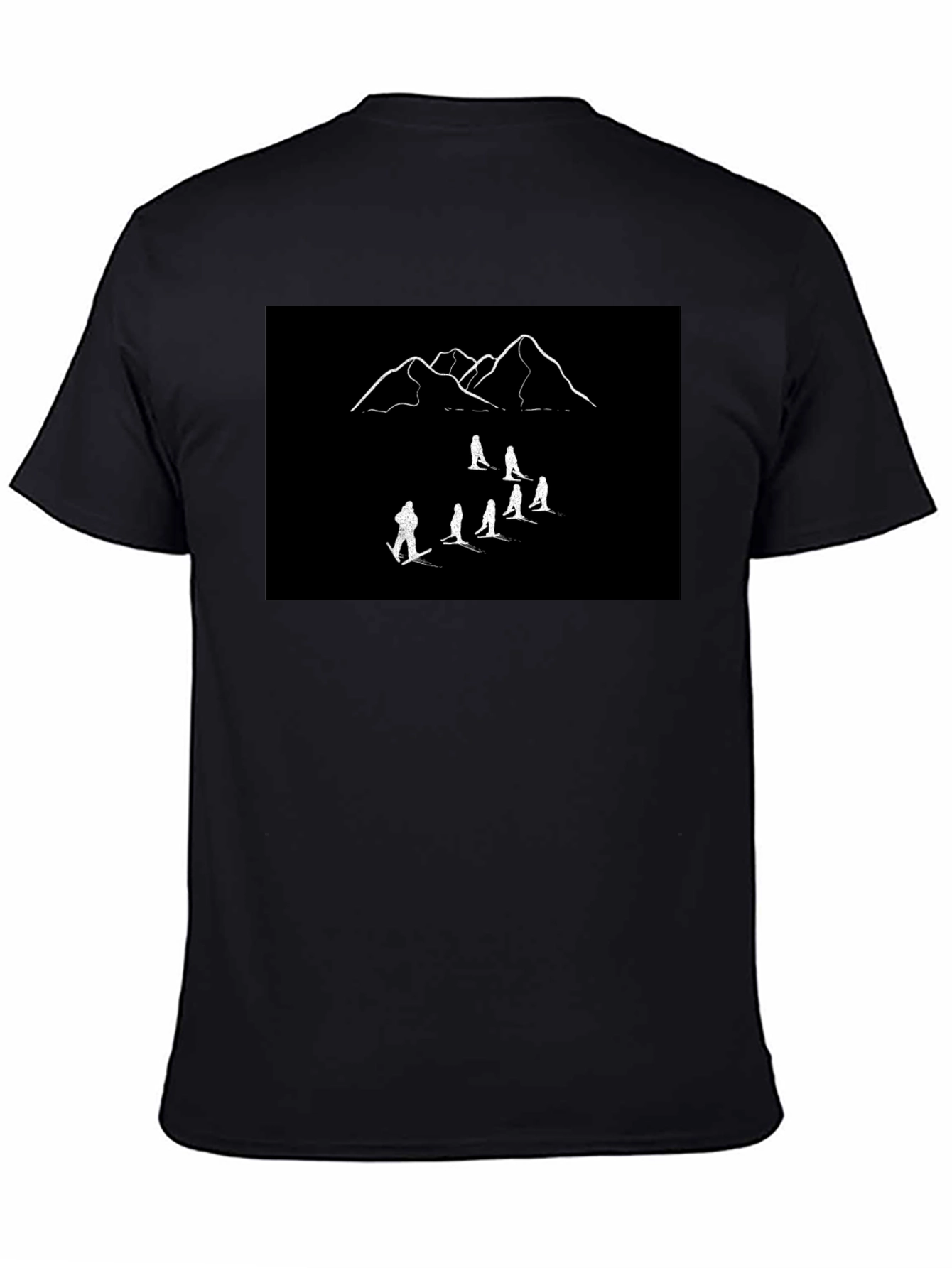 Mountain Ski Crew T-Shirt - Black Cotton Tee