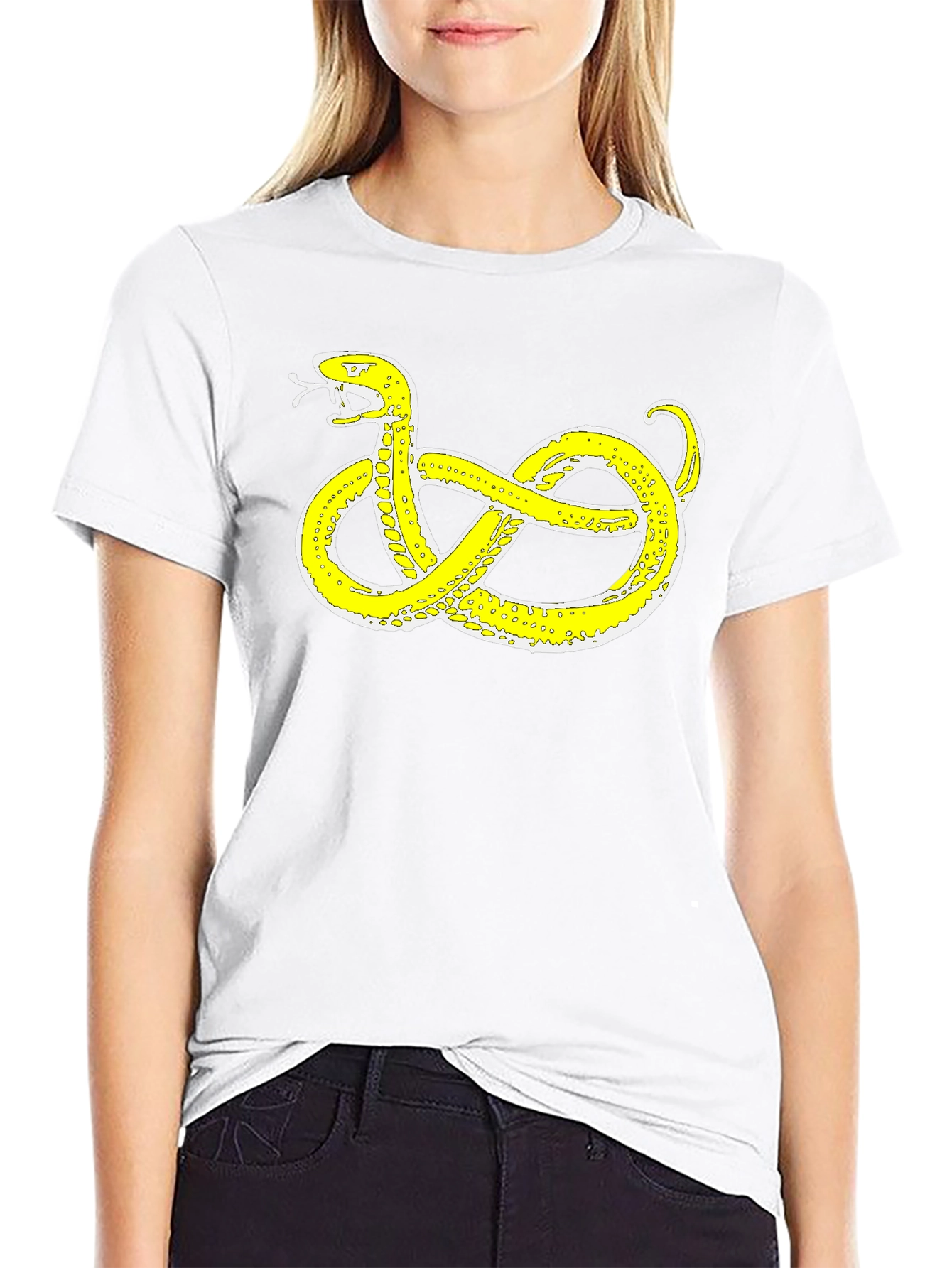 Black T-Shirt with Snake Design