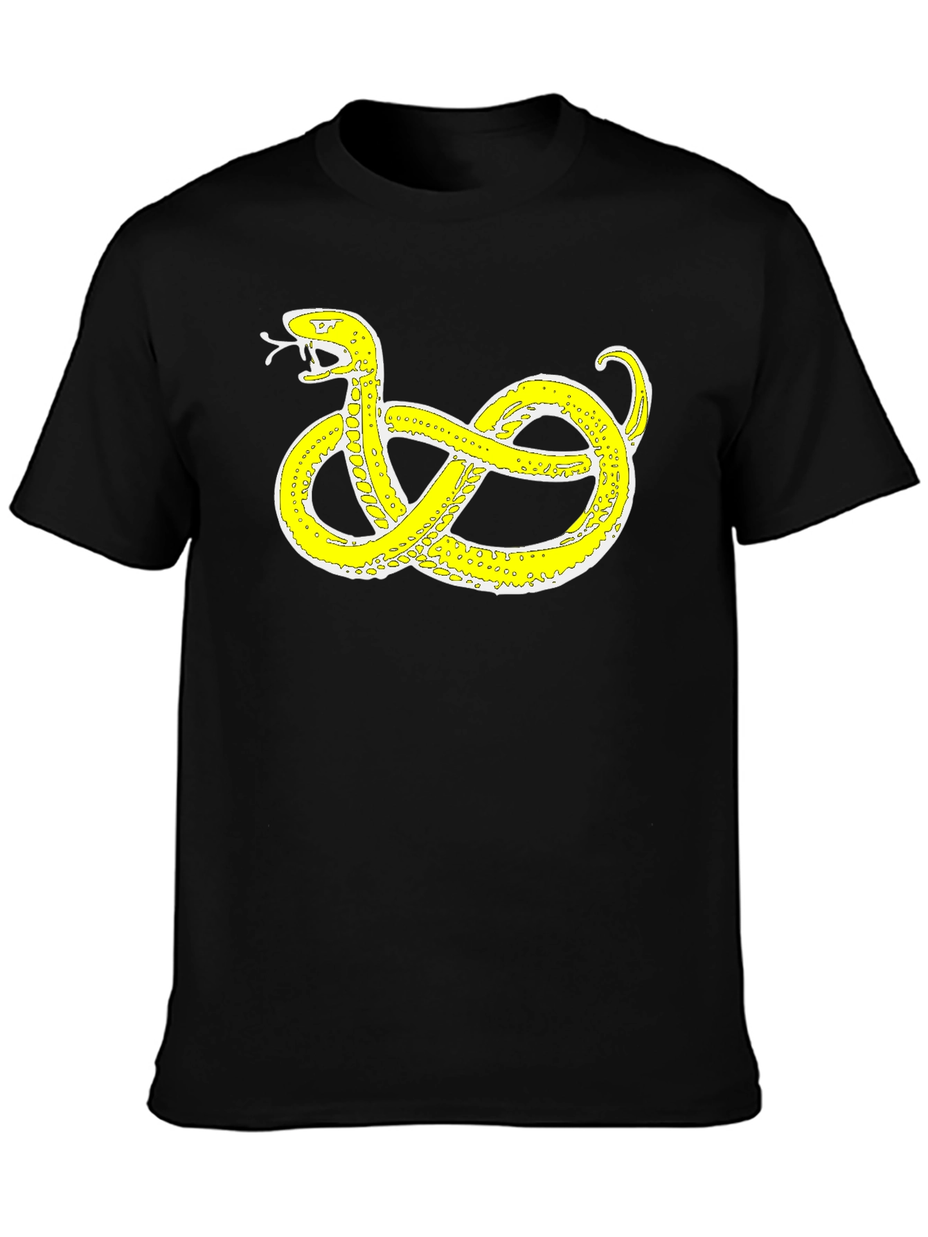 Black T-Shirt with Snake Design