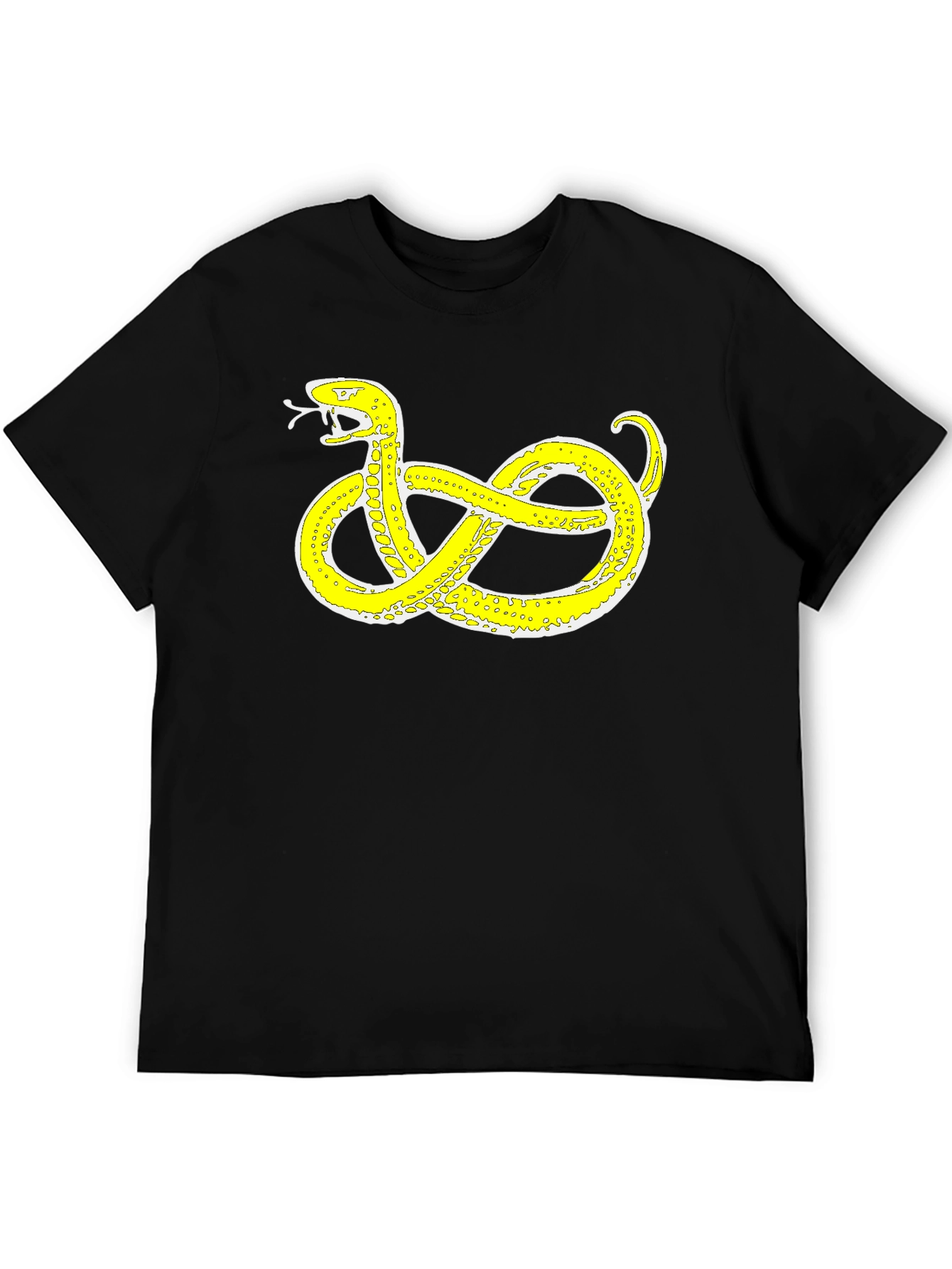 Black T-Shirt with Snake Design