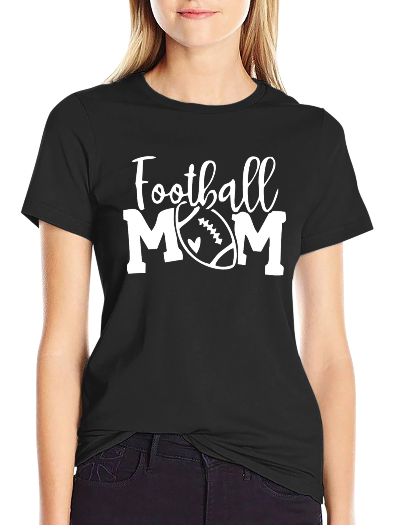 Football Mom T-Shirt - Black
