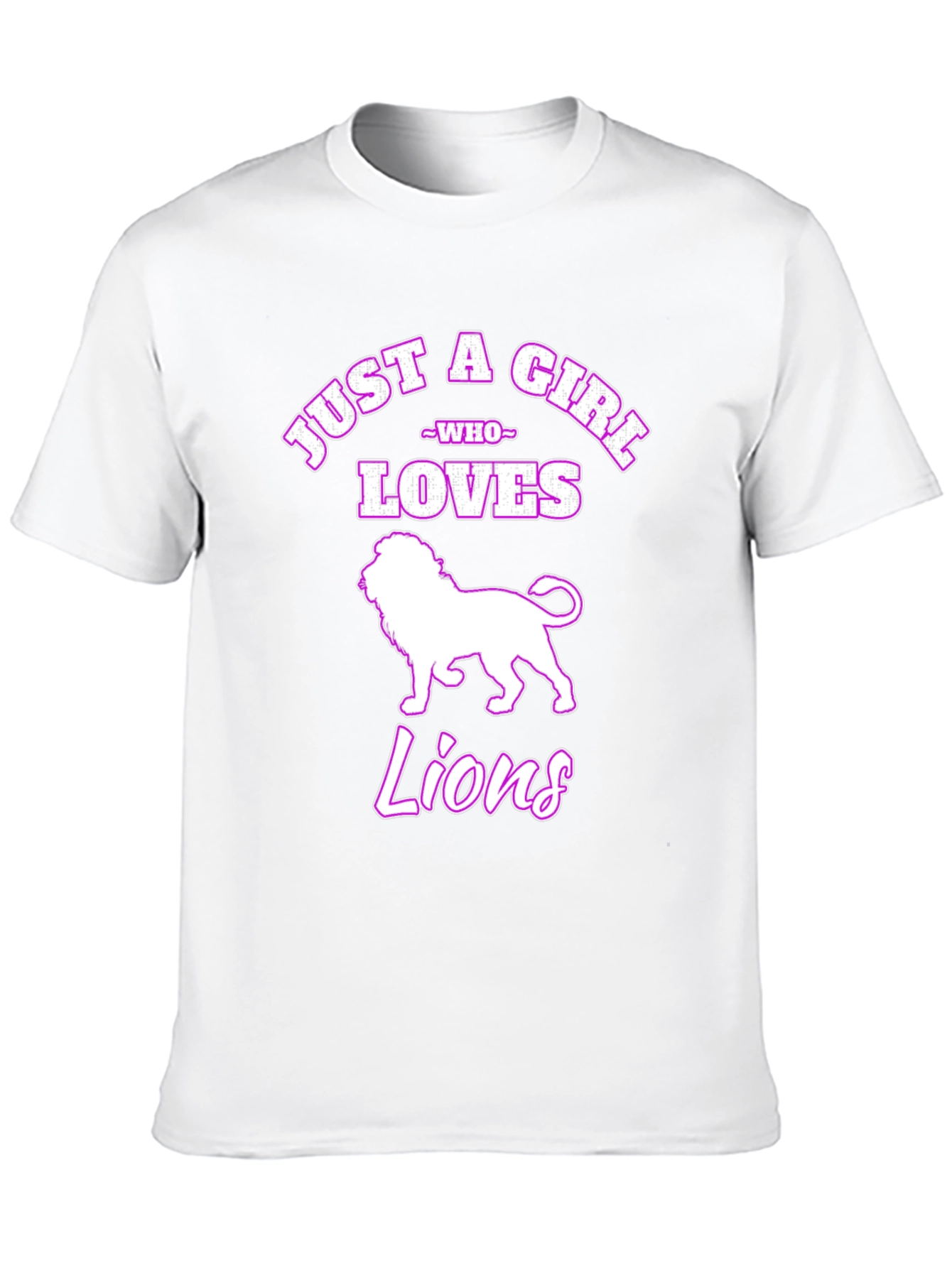 Just A Girl Who Loves Lions Black T-Shirt