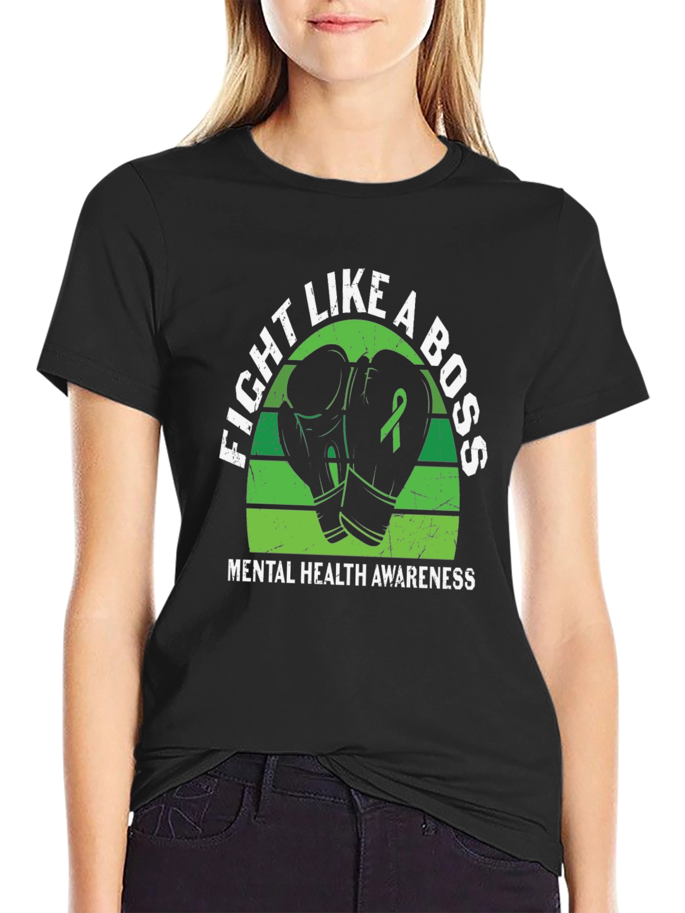 Fight Like a Boss Mental Health Awareness T-Shirt