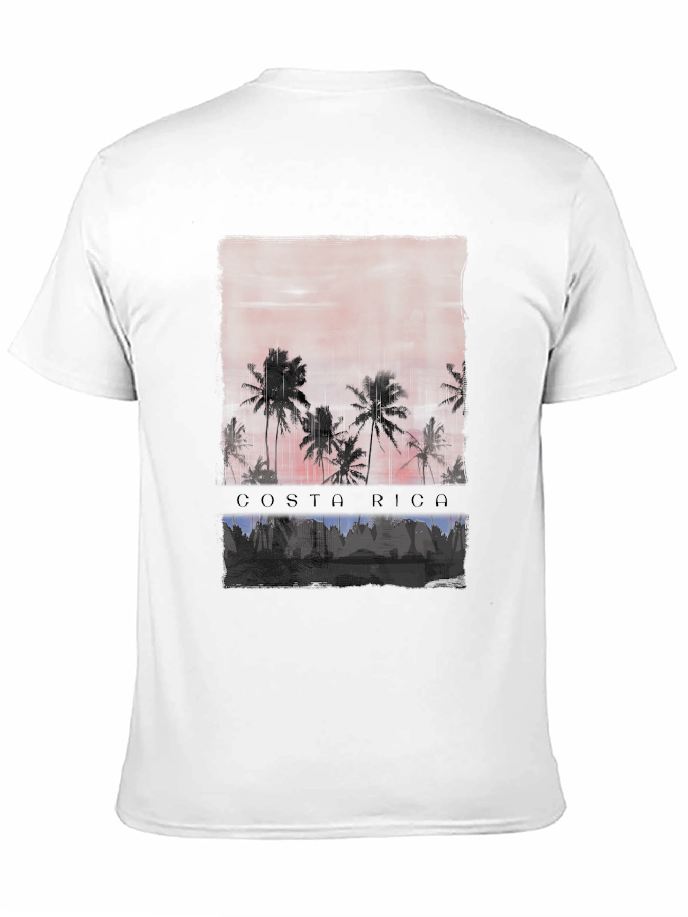 Costa Rica Palm Sunset Graphic Tee - Black