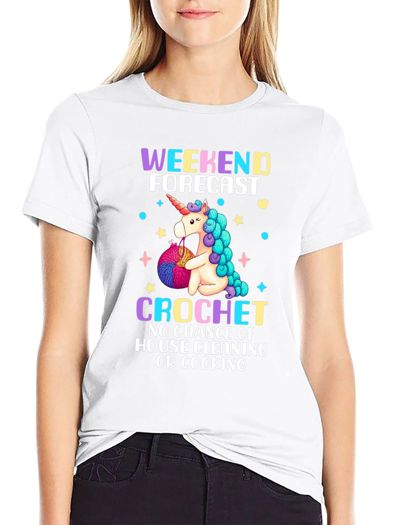 Unicorn Crochet T-Shirt: Weekend Forecast
