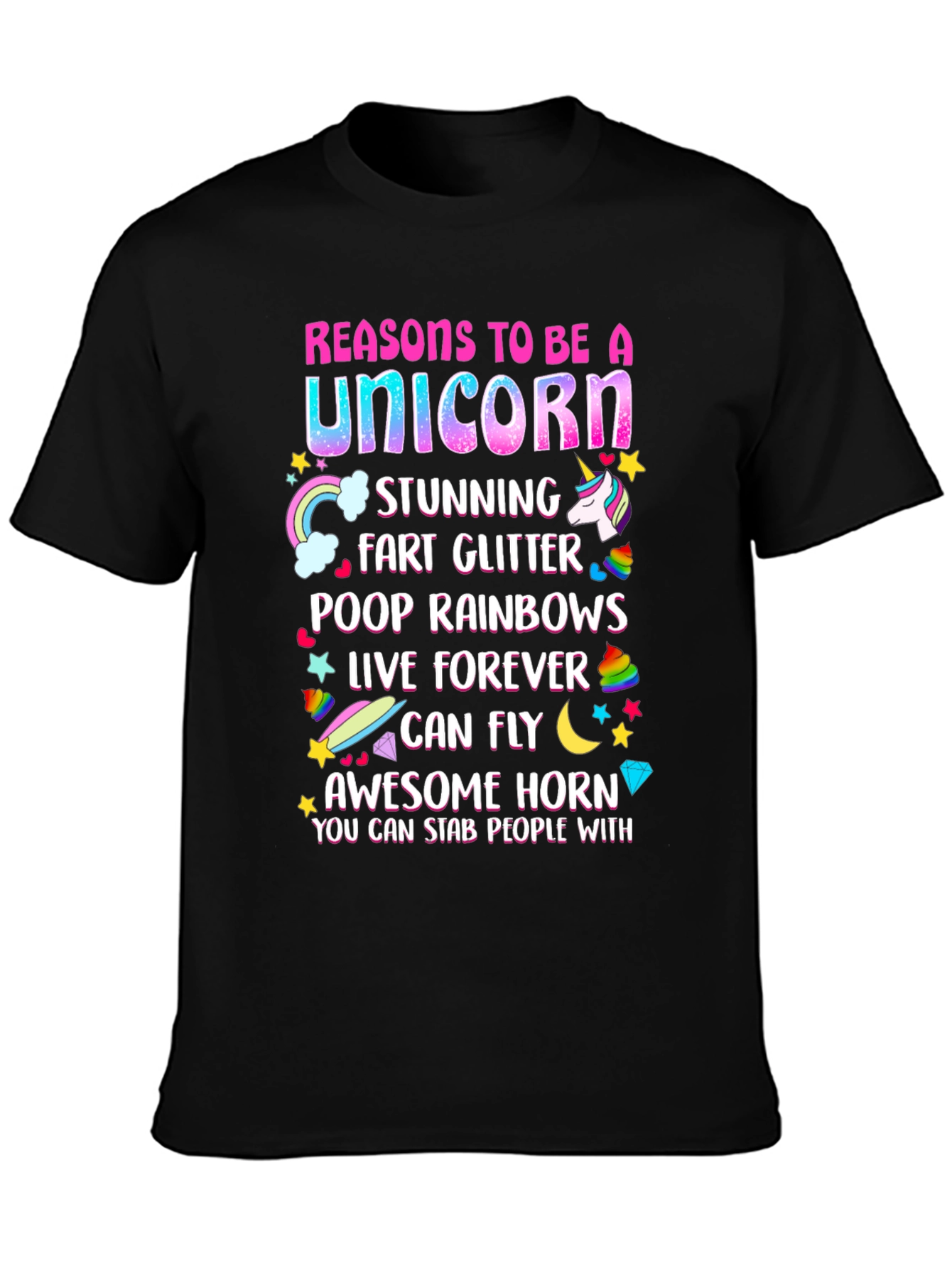 Unicorn Reasons Graphic T-Shirt