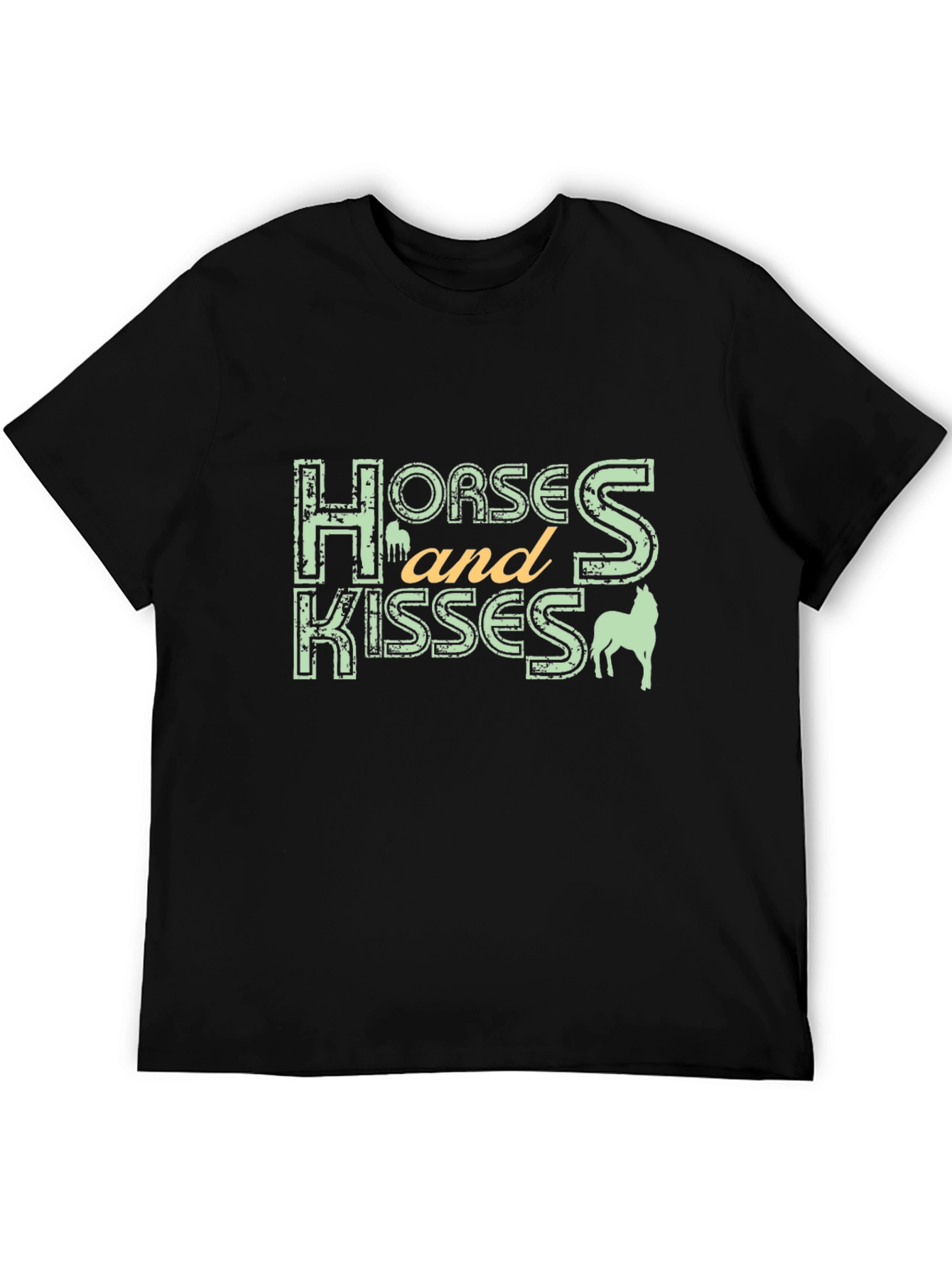 Horses and Kisses Graphic T-Shirt - Black