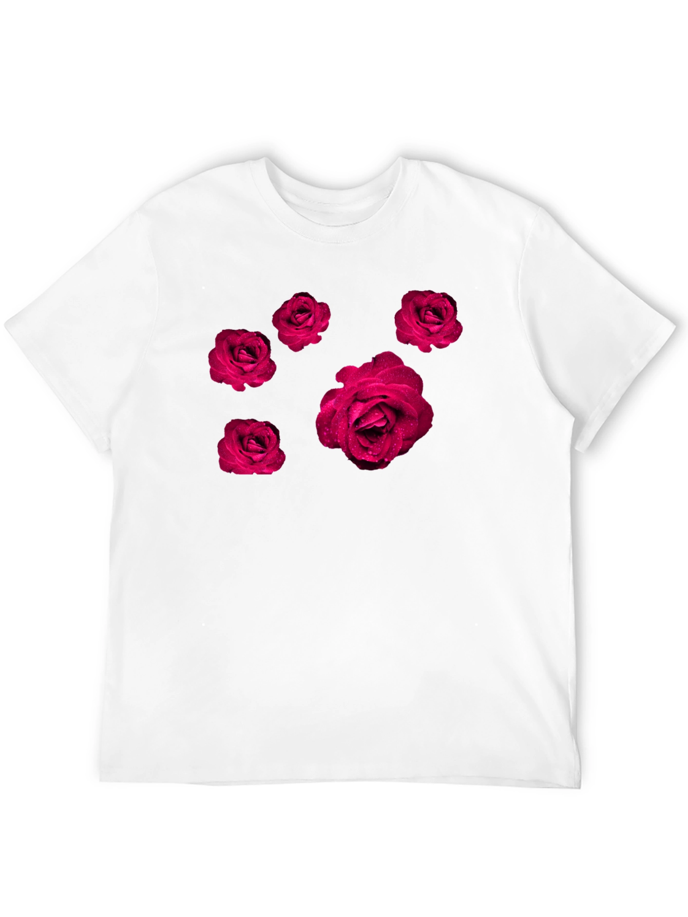 Rose Print Black T-Shirt