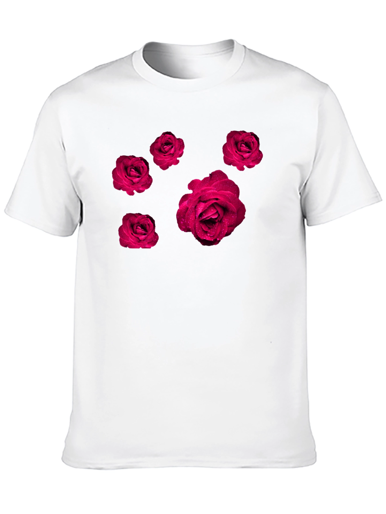 Rose Print Black T-Shirt