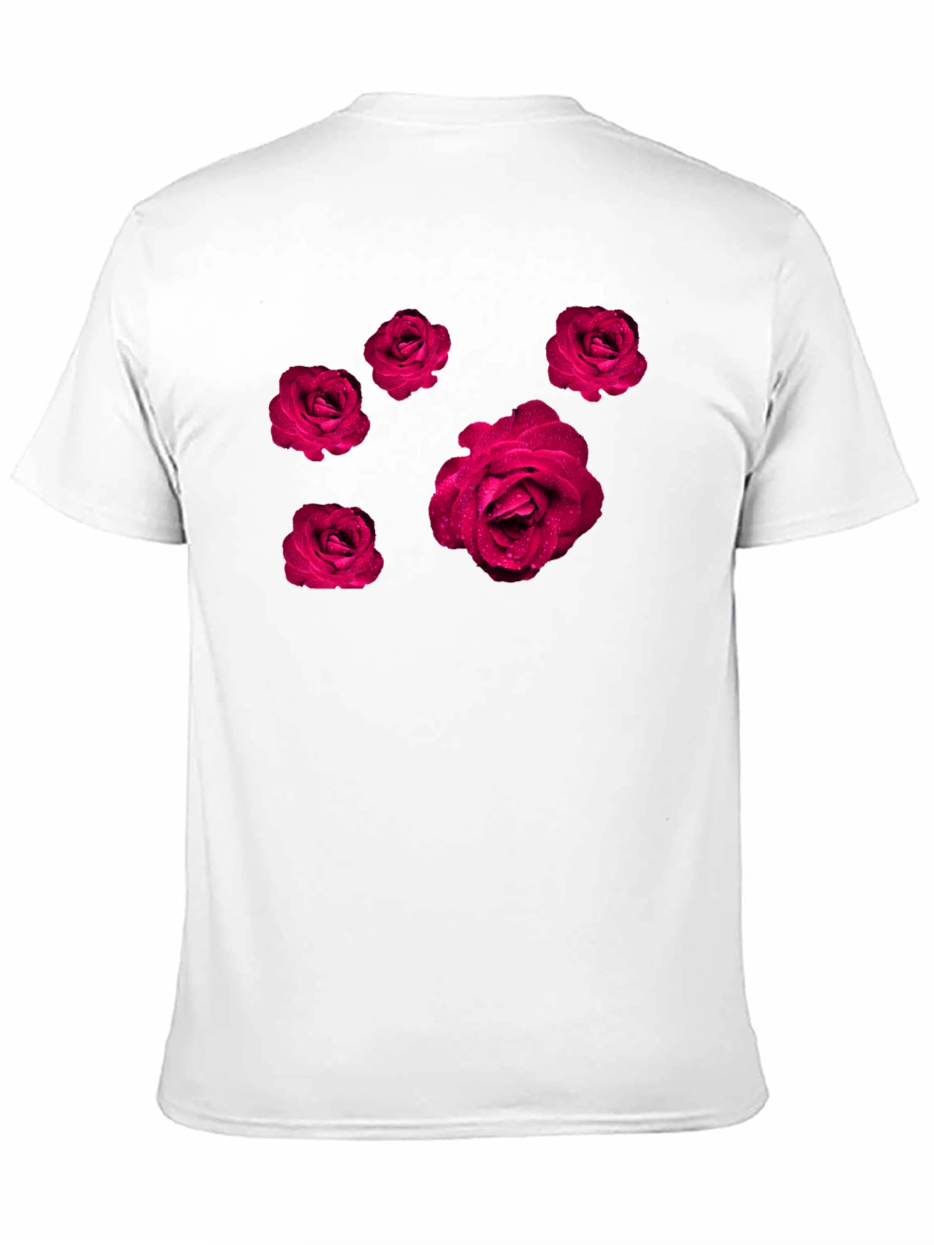 Rose Print Black T-Shirt