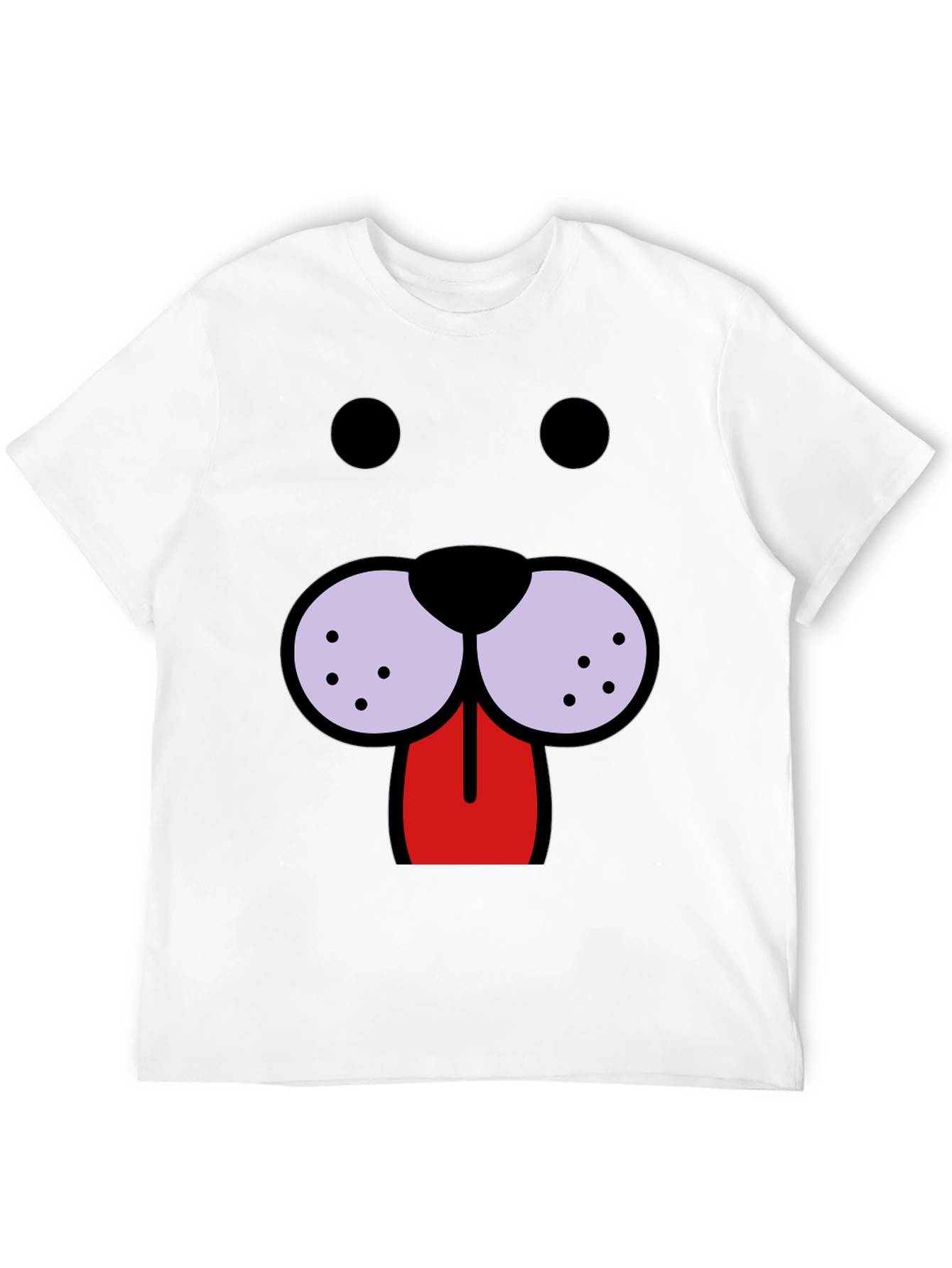 Funny Dog Face Graphic Tee - Black