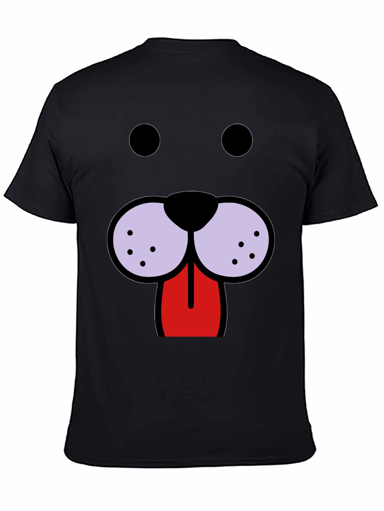 Funny Dog Face Graphic Tee - Black