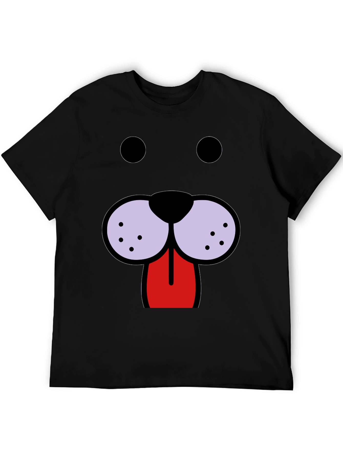 Funny Dog Face Graphic Tee - Black