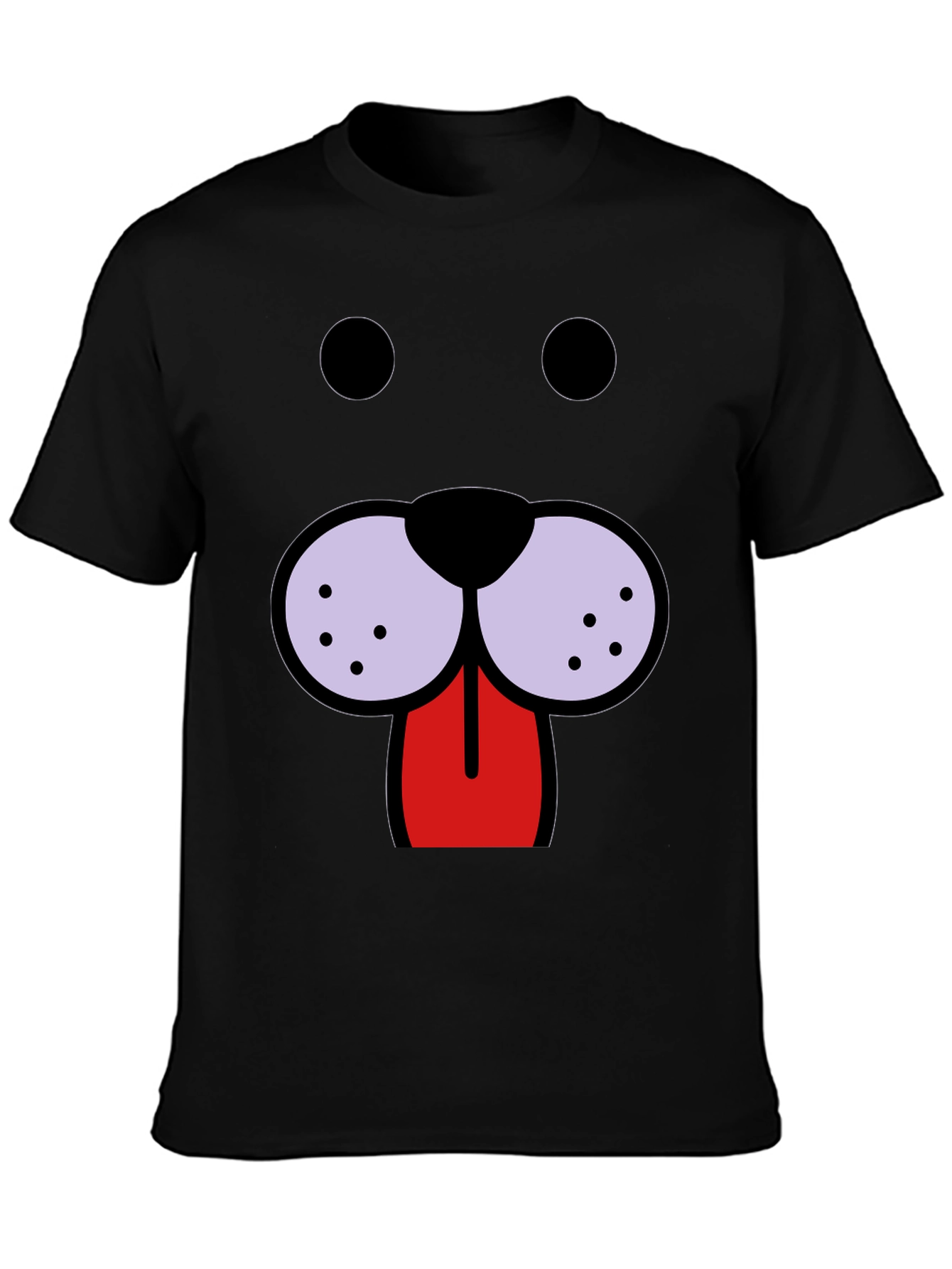 Funny Dog Face Graphic Tee - Black