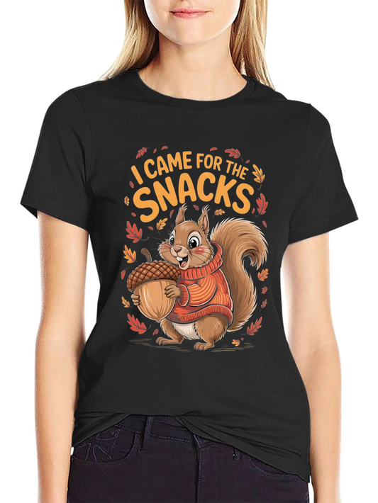 Fall Squirrel Snacks Graphic T-Shirt