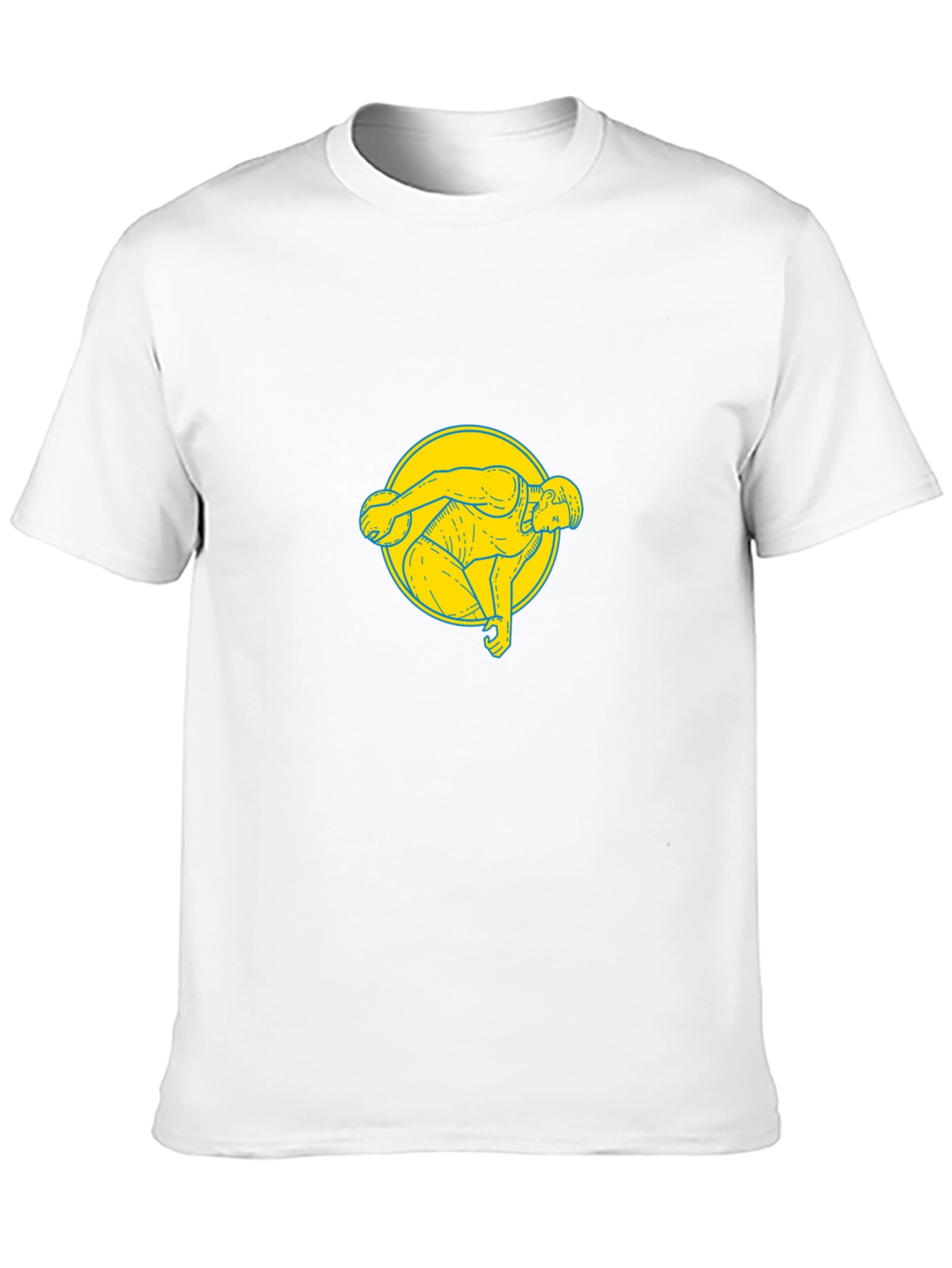Black T-Shirt with Athlete Graphic