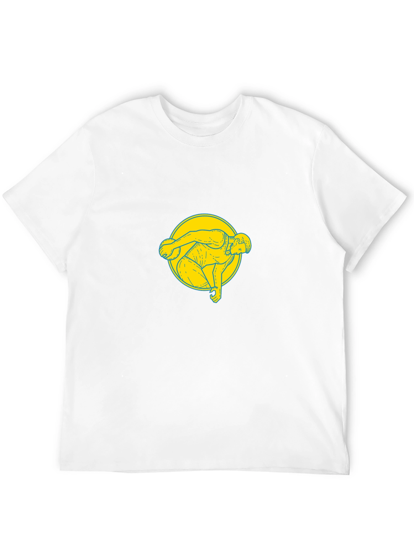 Black T-Shirt with Athlete Graphic