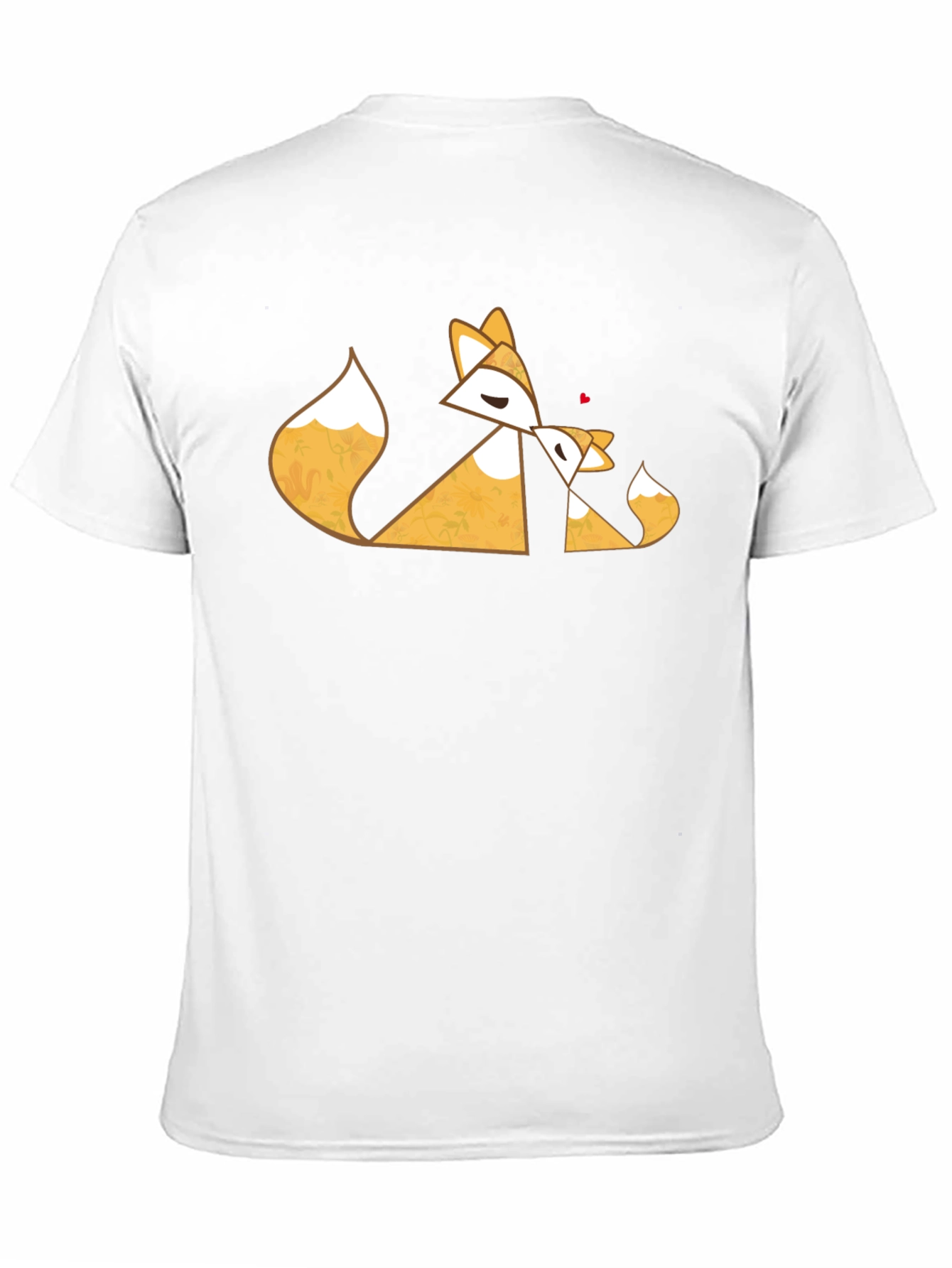 Geometric Fox Love Black T-Shirt