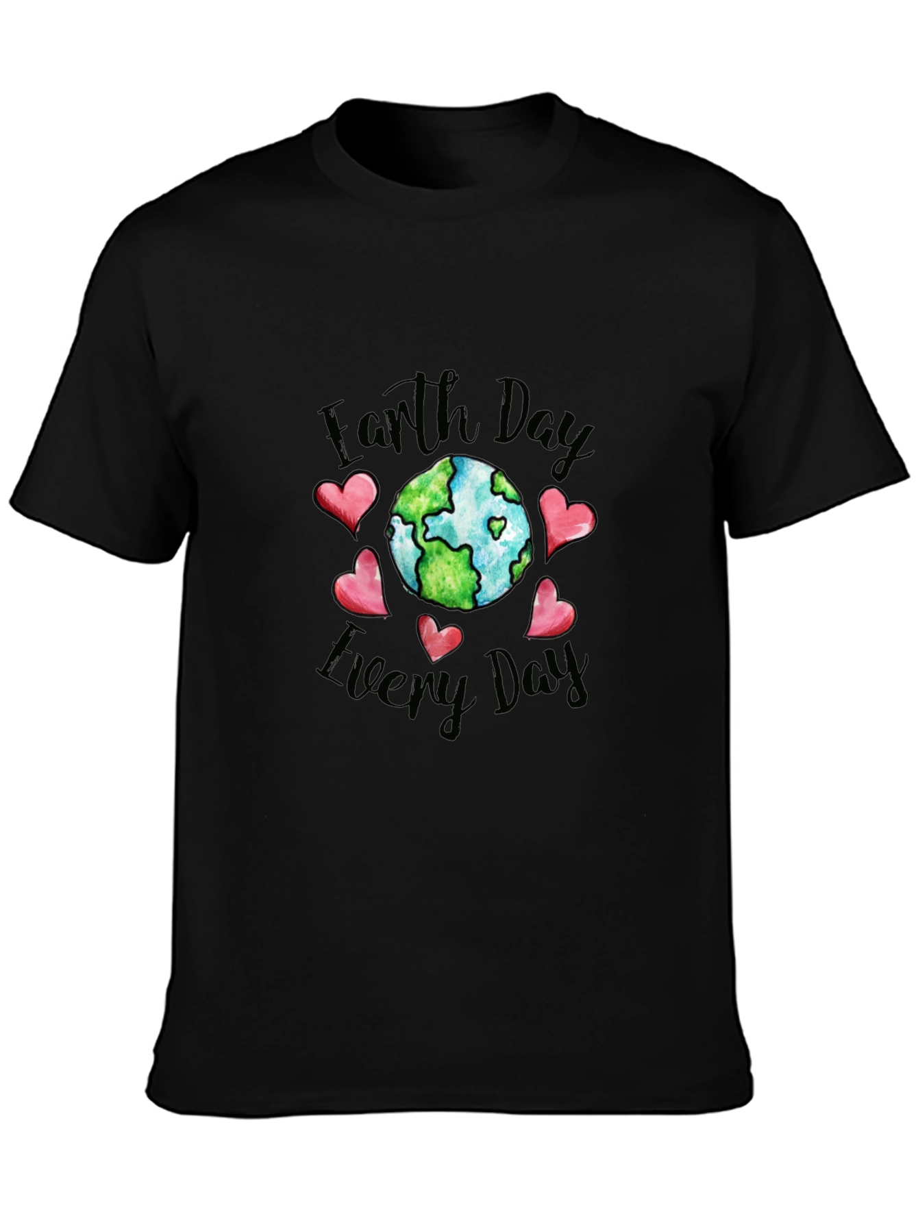 Earth Day Every Day Black Graphic Tee