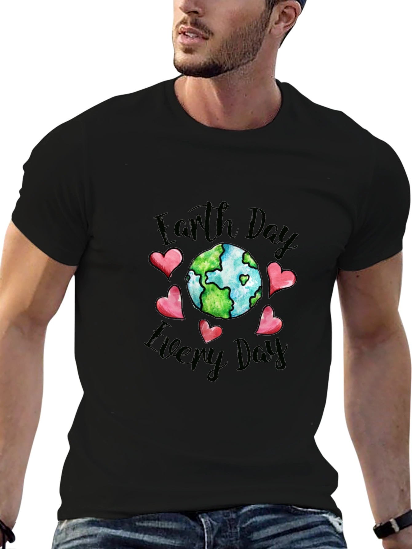 Earth Day Every Day Black Graphic Tee