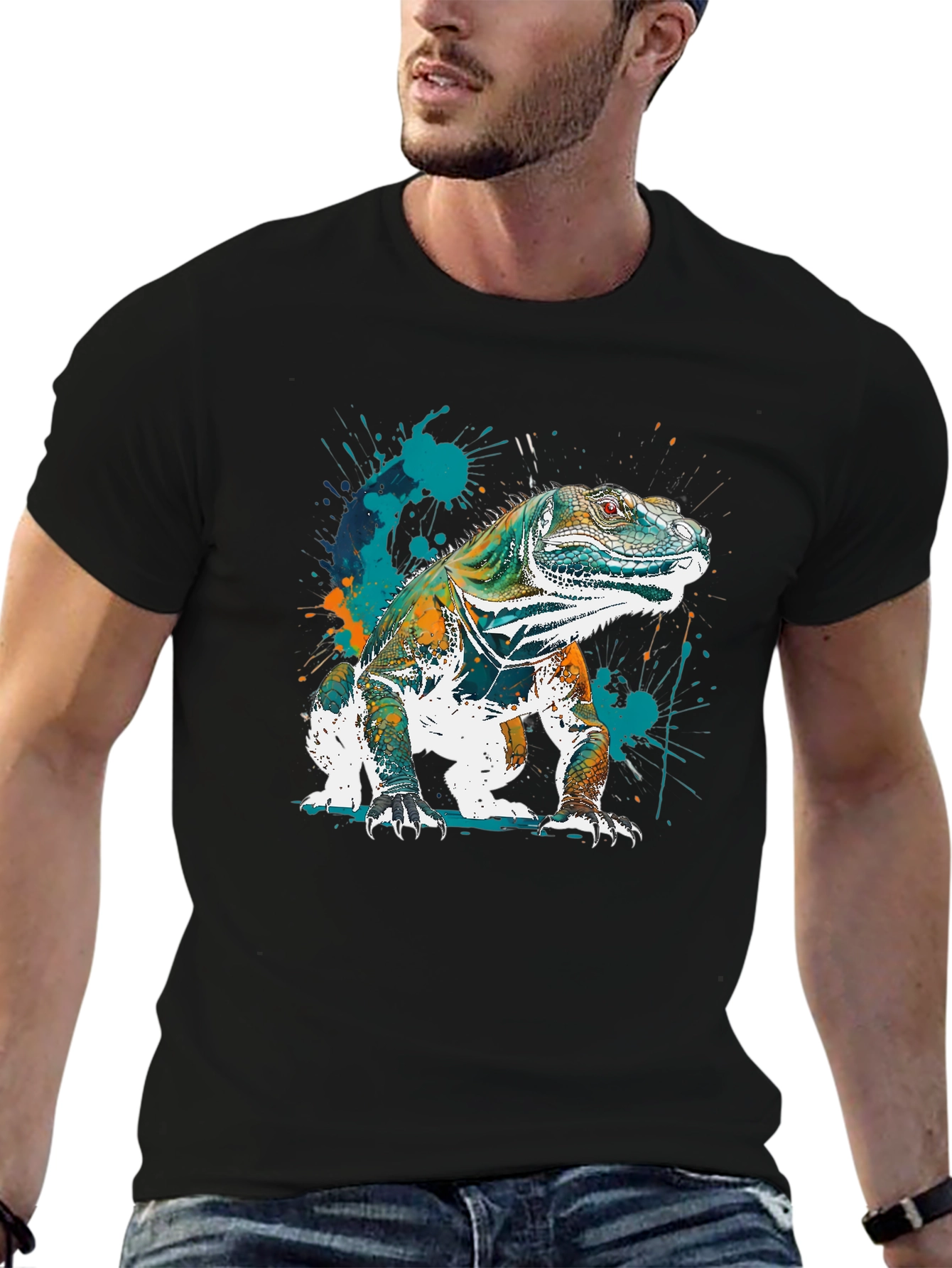 Iguana Graphic Tee - Unique Artistic Lizard Design