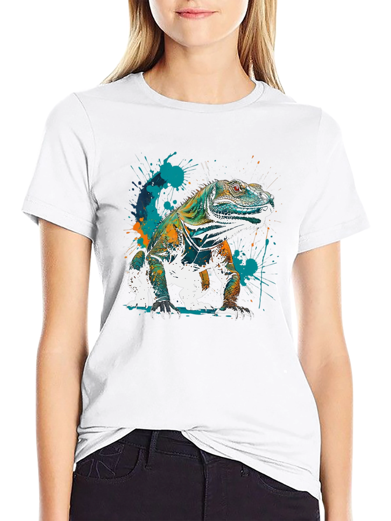 Iguana Graphic Tee - Unique Artistic Lizard Design
