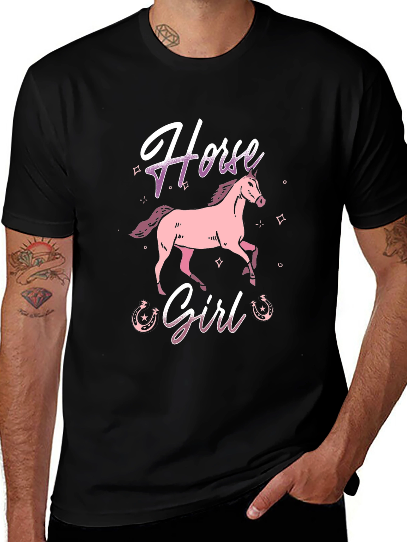Horse Girl Graphic Tee - Black