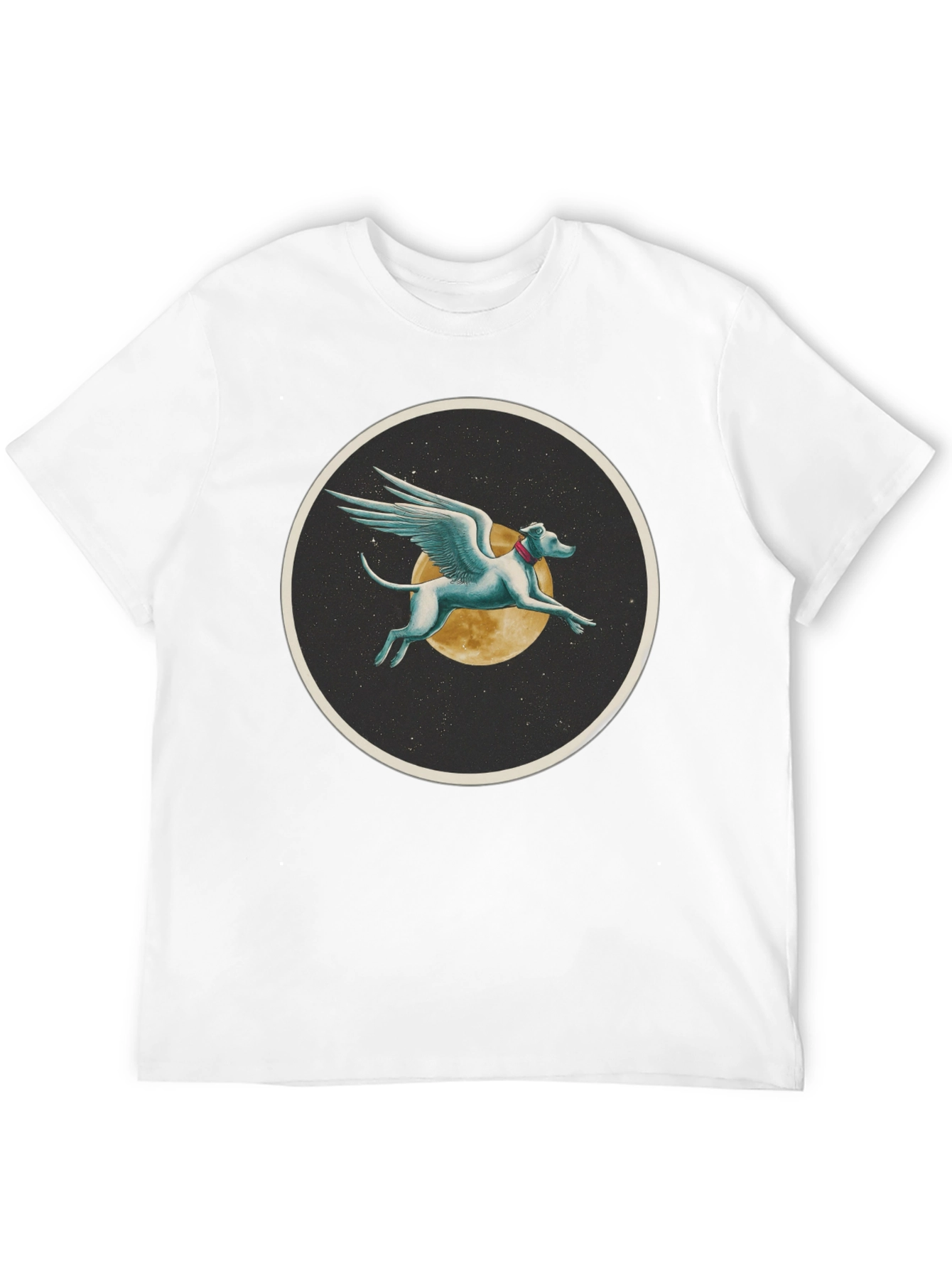 Winged Dog Graphic T-Shirt - Black Cotton Tee