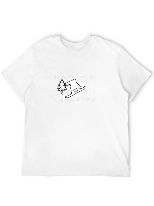 Funny Dont Follow Me Snowboarding Graphic Tee
