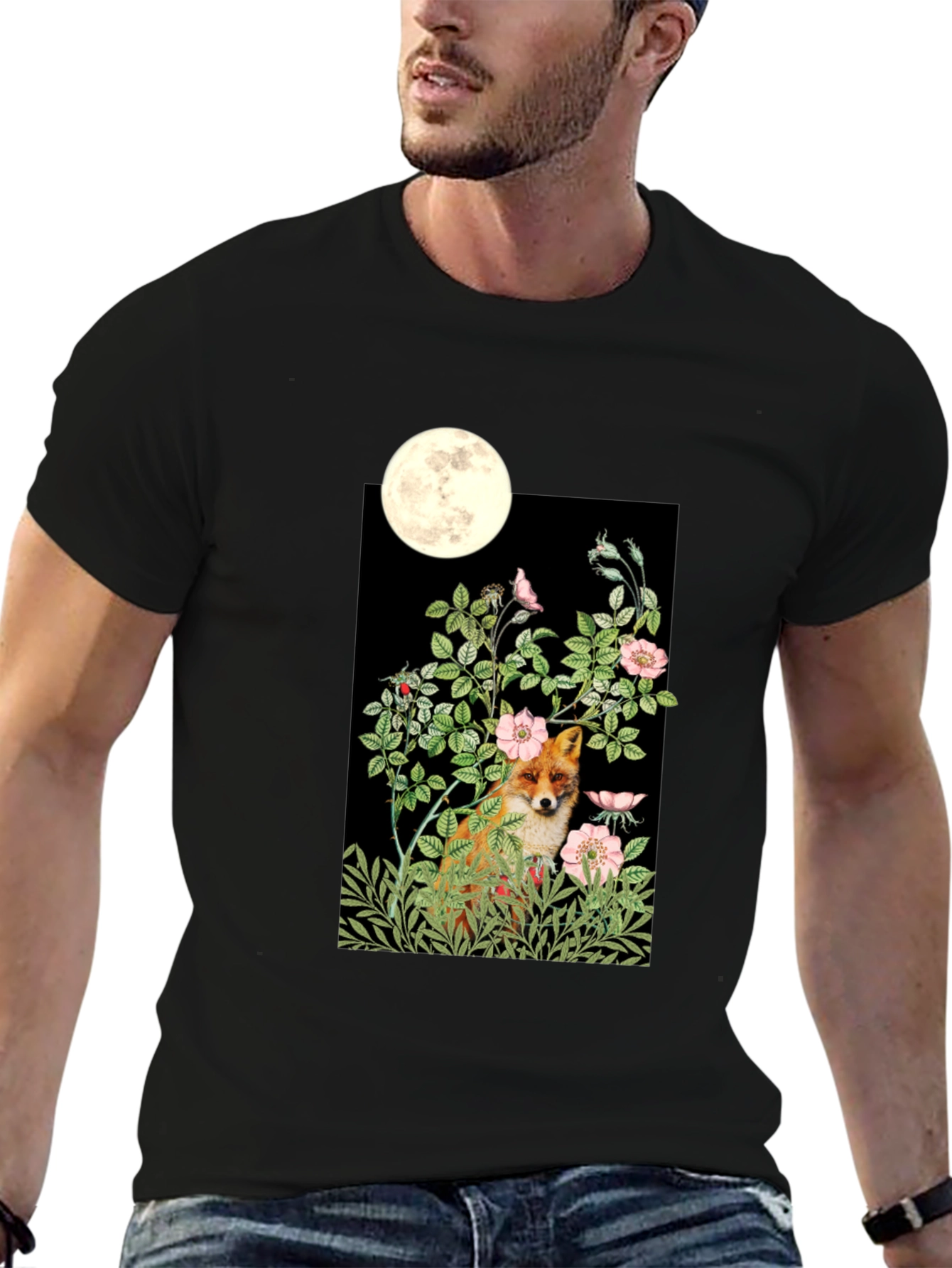 Fox Moon T-Shirt - Unique Graphic Tee