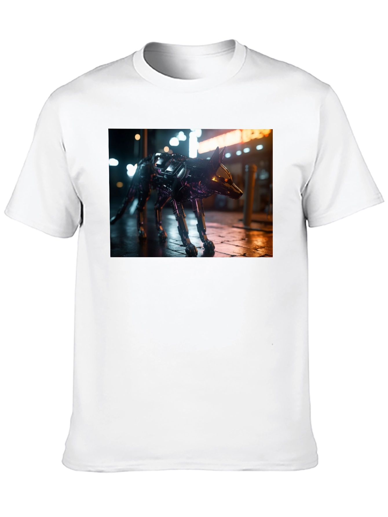 Robot Dog Graphic Black T-Shirt
