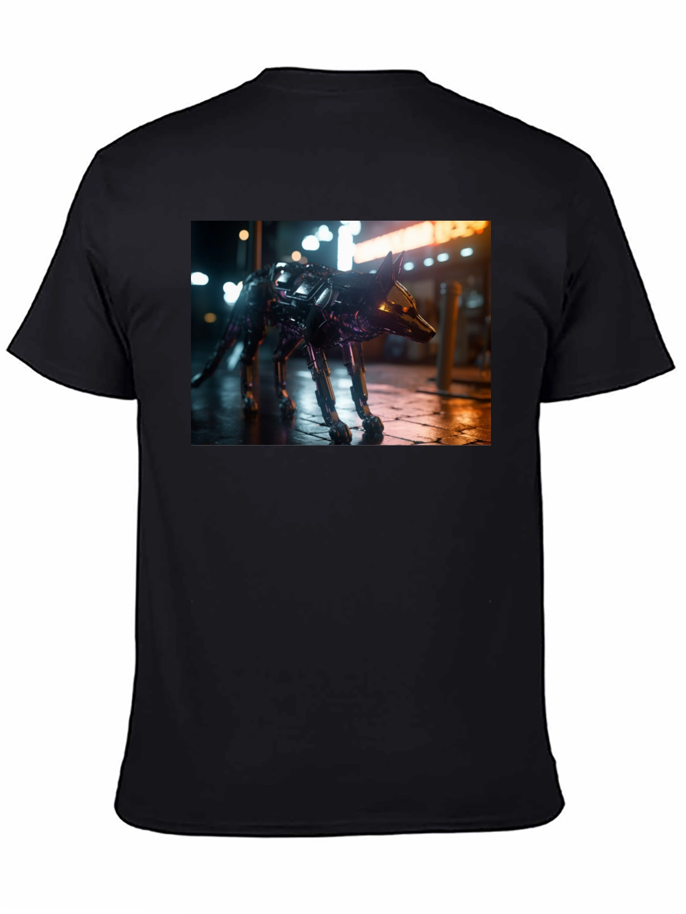 Robot Dog Graphic Black T-Shirt
