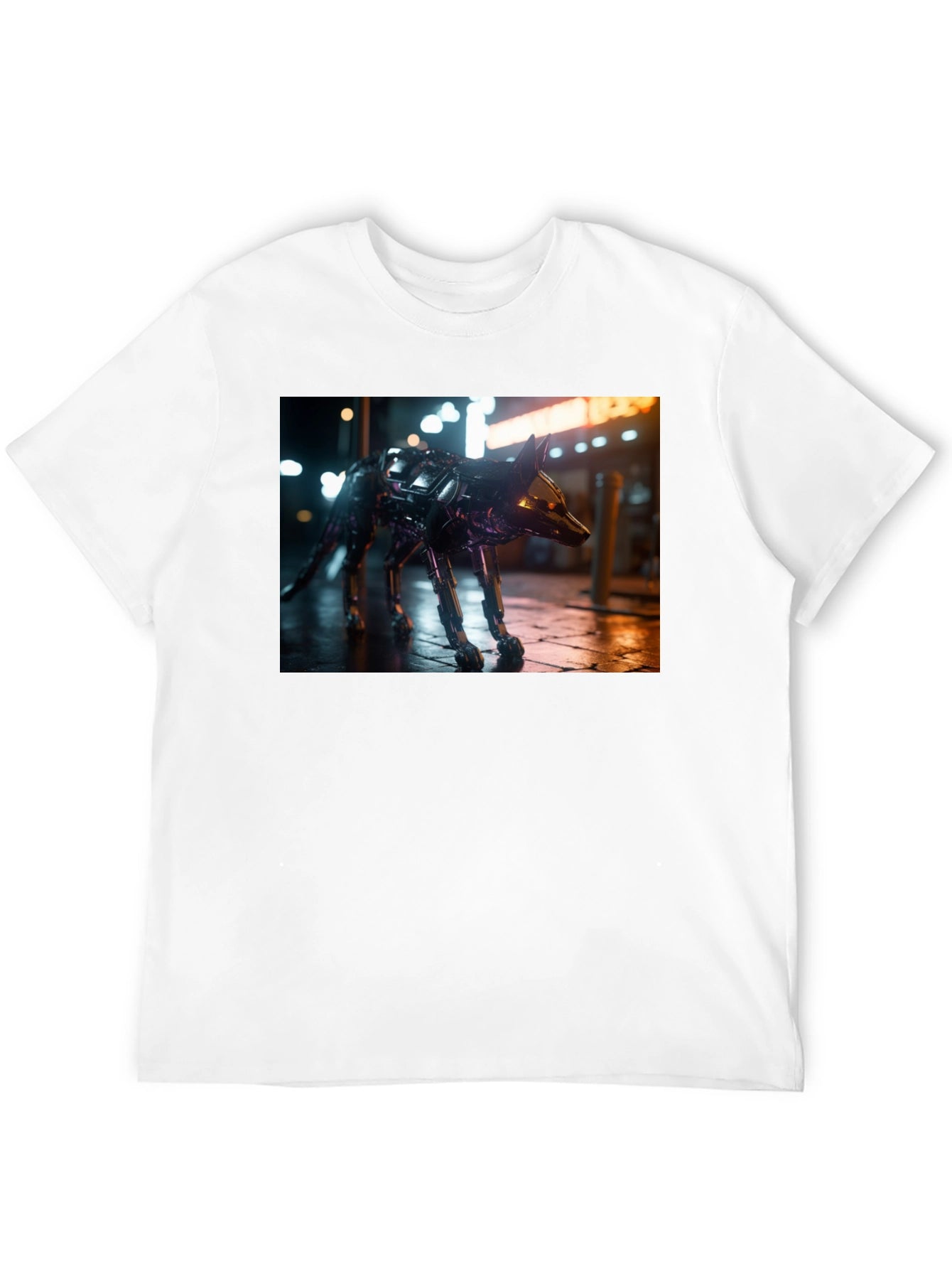 Robot Dog Graphic Black T-Shirt