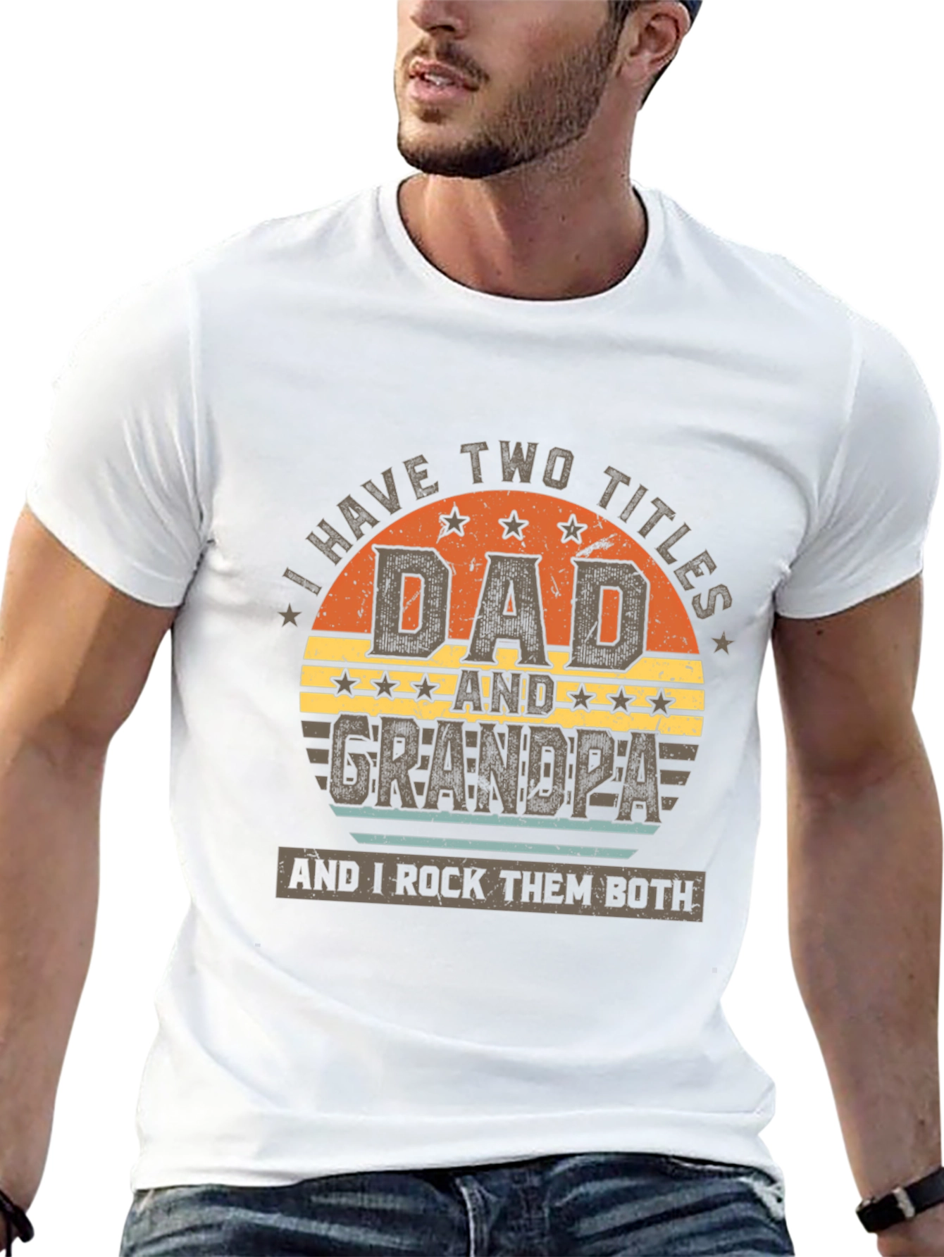 Dad and Grandpa T-Shirt - I Rock Them Both!