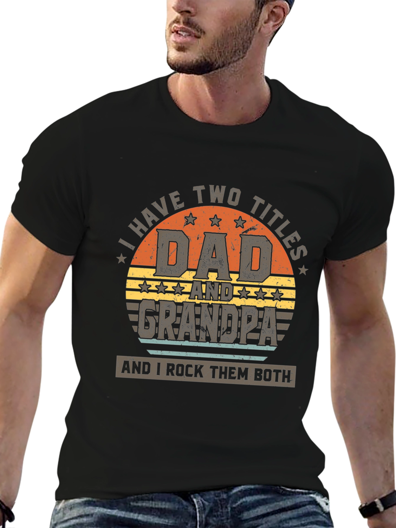 Dad and Grandpa T-Shirt - I Rock Them Both!