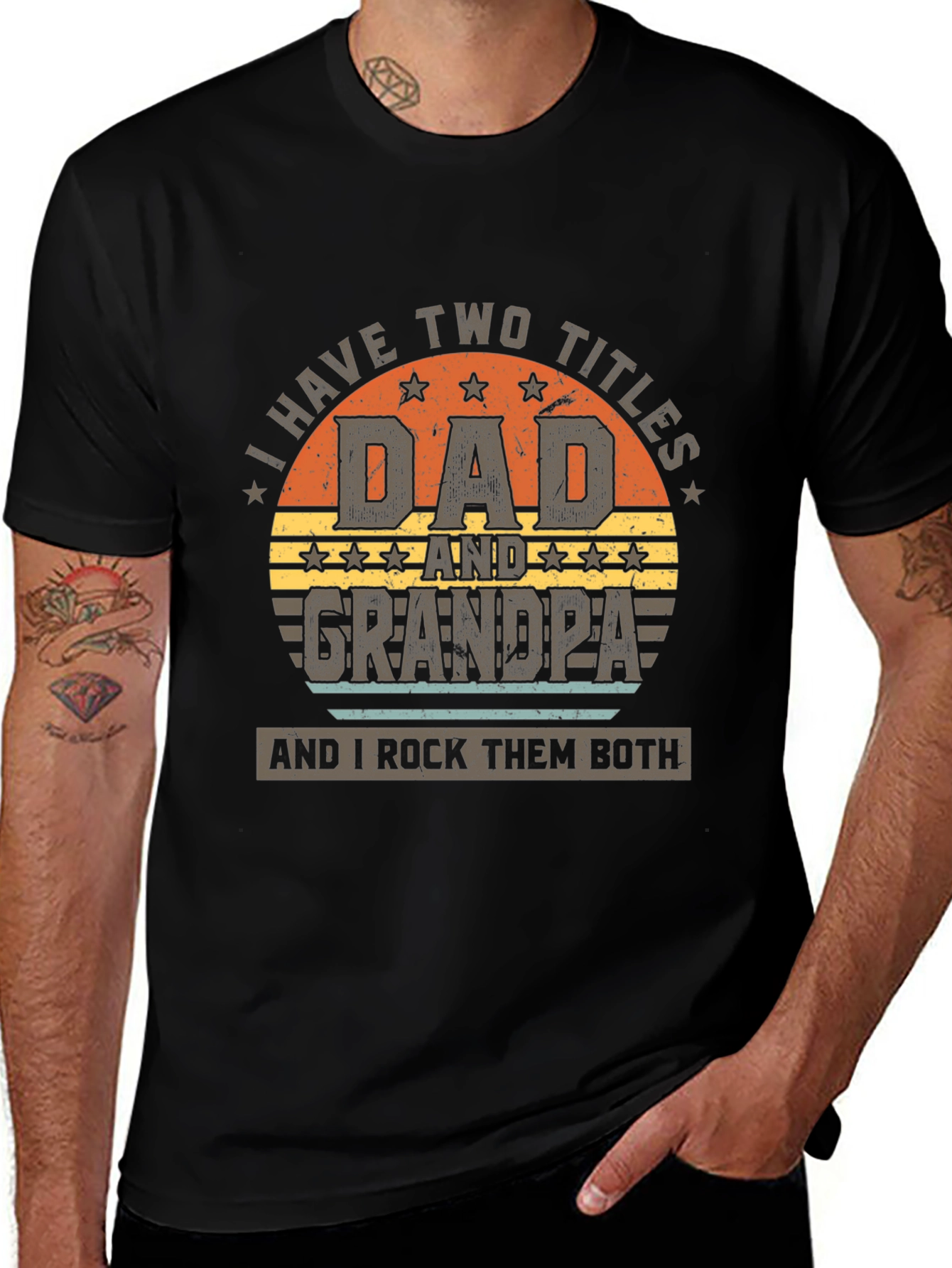 Dad and Grandpa T-Shirt - I Rock Them Both!