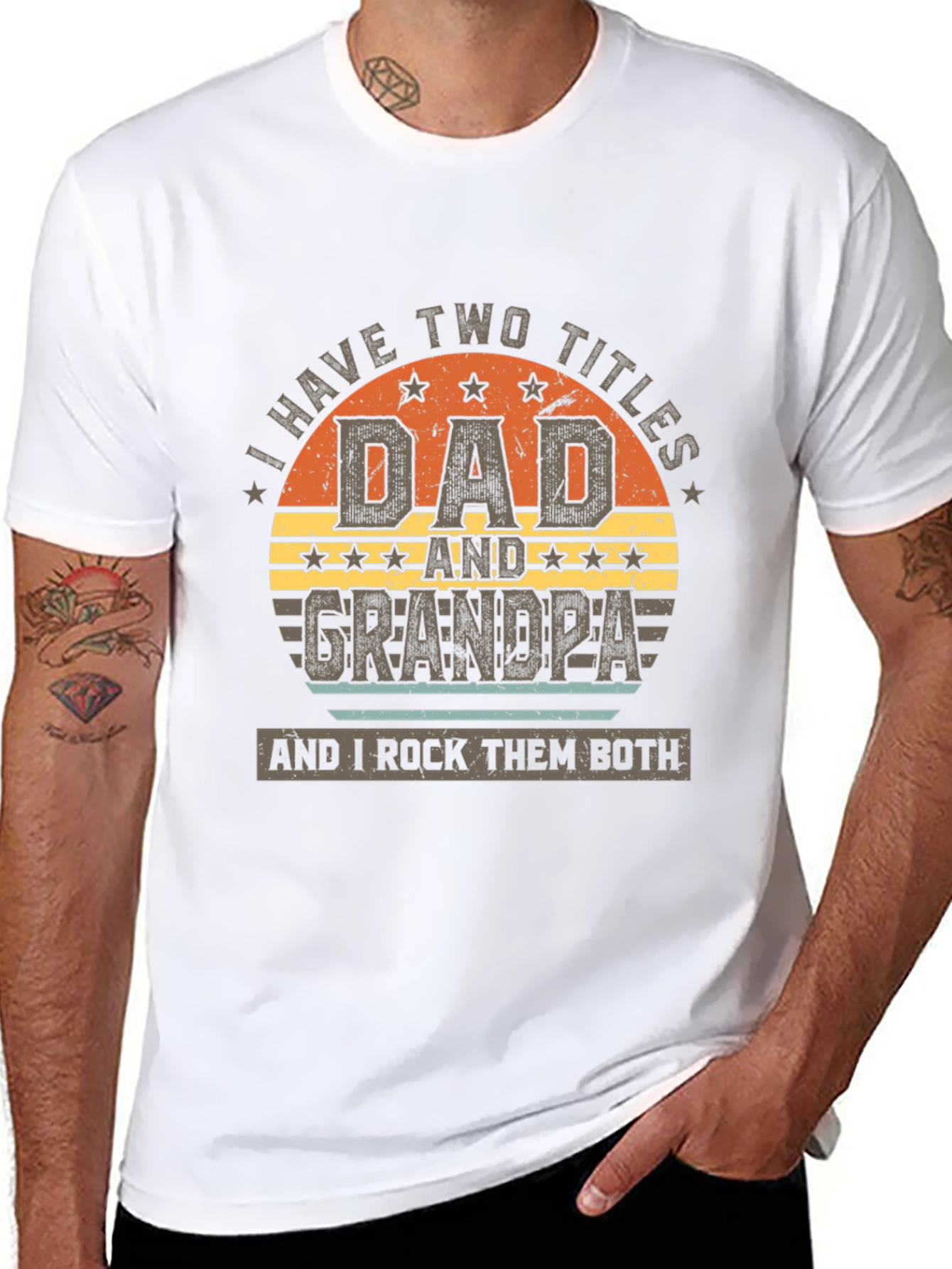 Dad and Grandpa T-Shirt - I Rock Them Both!