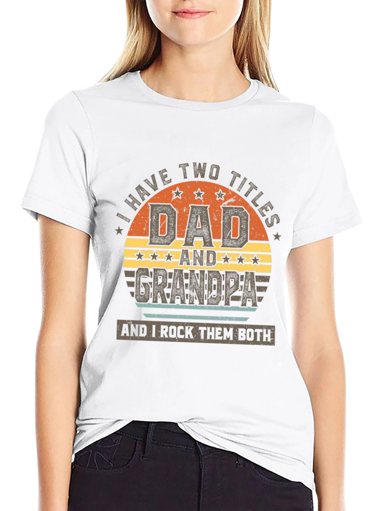 Dad and Grandpa T-Shirt - I Rock Them Both!