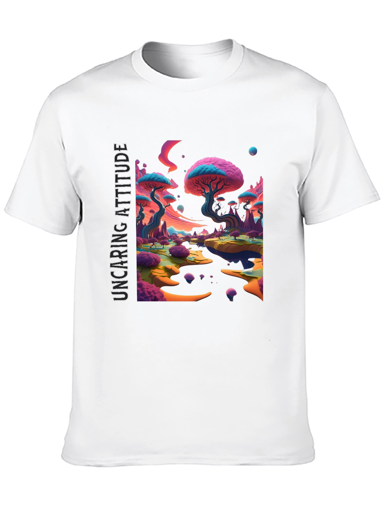 Uncaring Attitude T-Shirt - Psychedelic Landscape Design