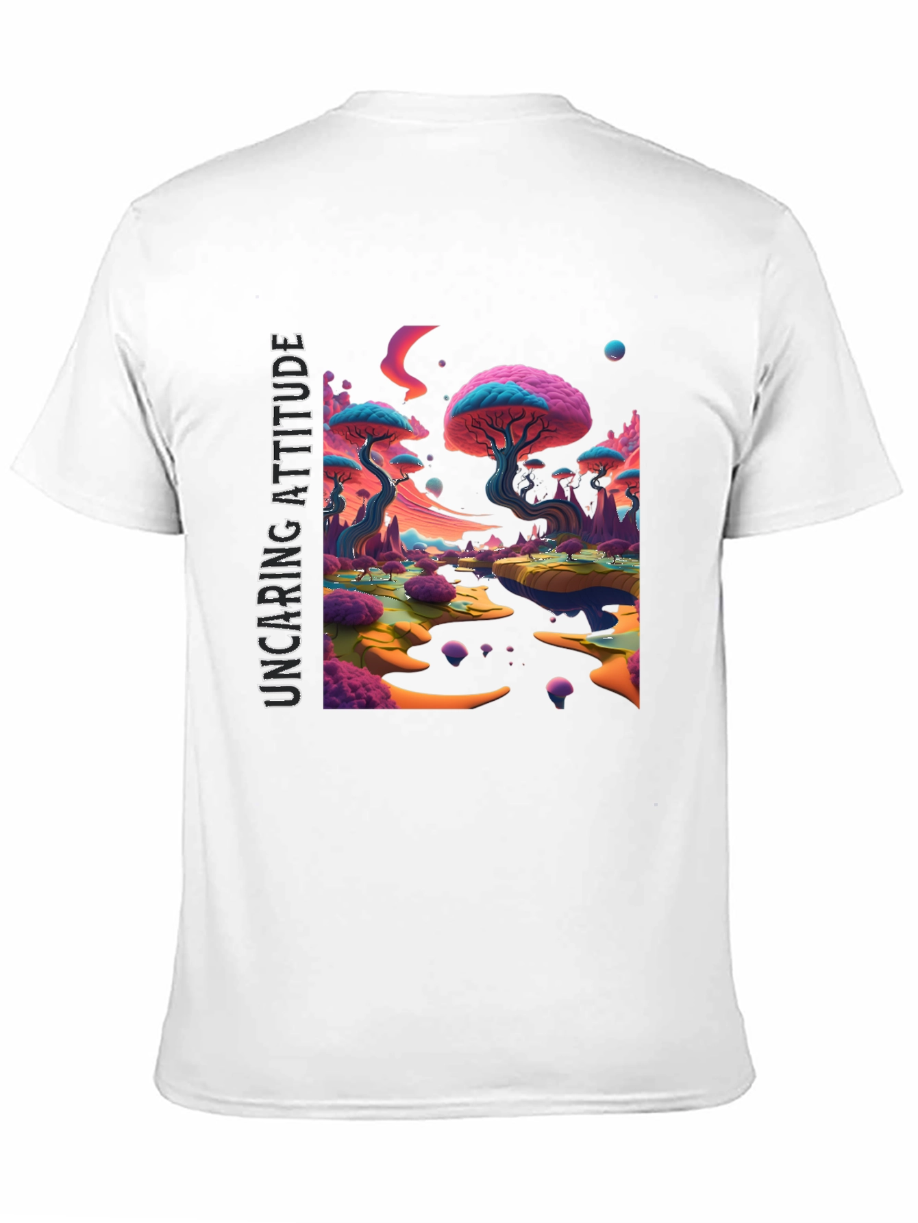 Uncaring Attitude T-Shirt - Psychedelic Landscape Design