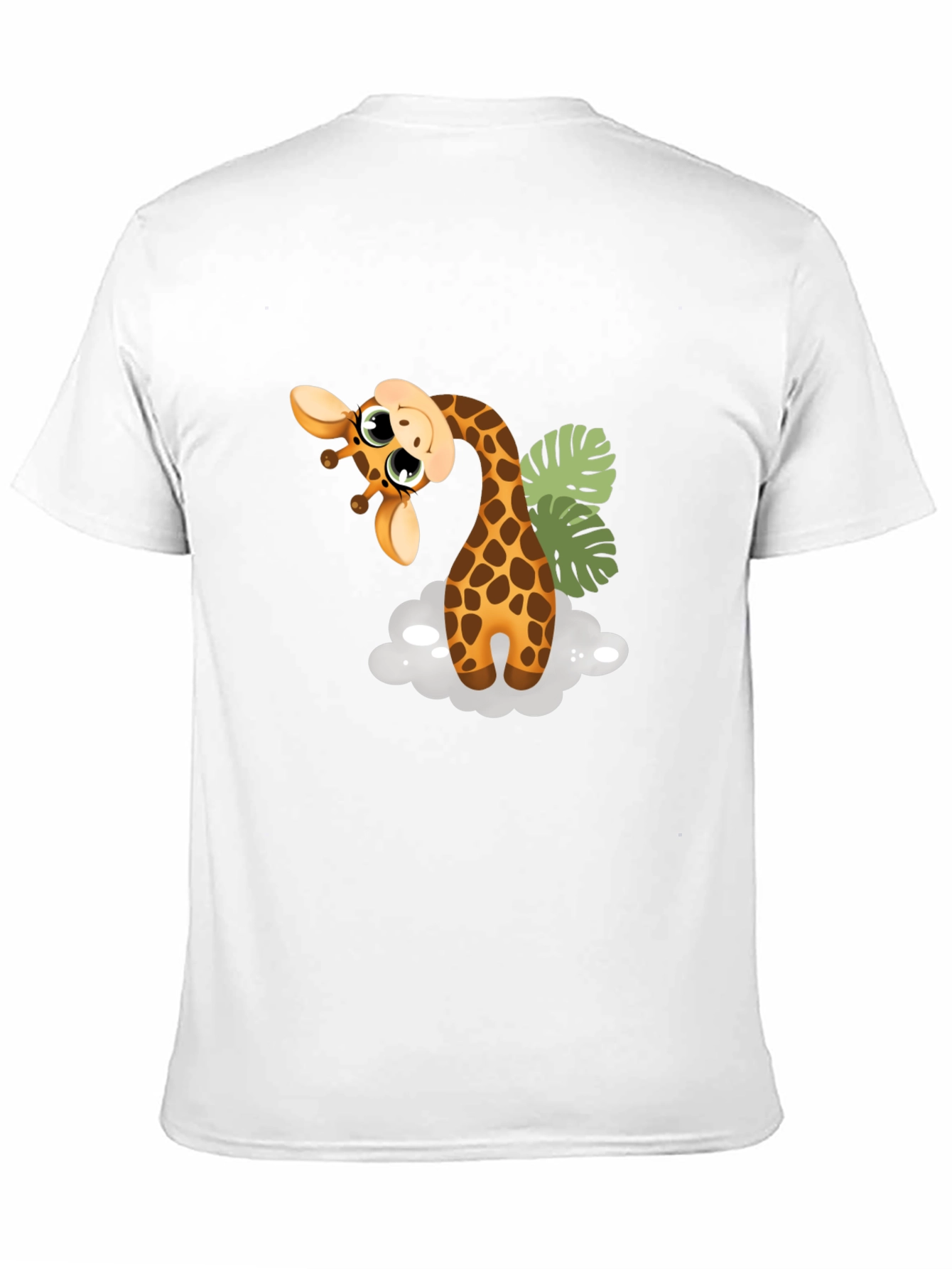 Cute Giraffe Graphic Tee - Black Cotton T-Shirt