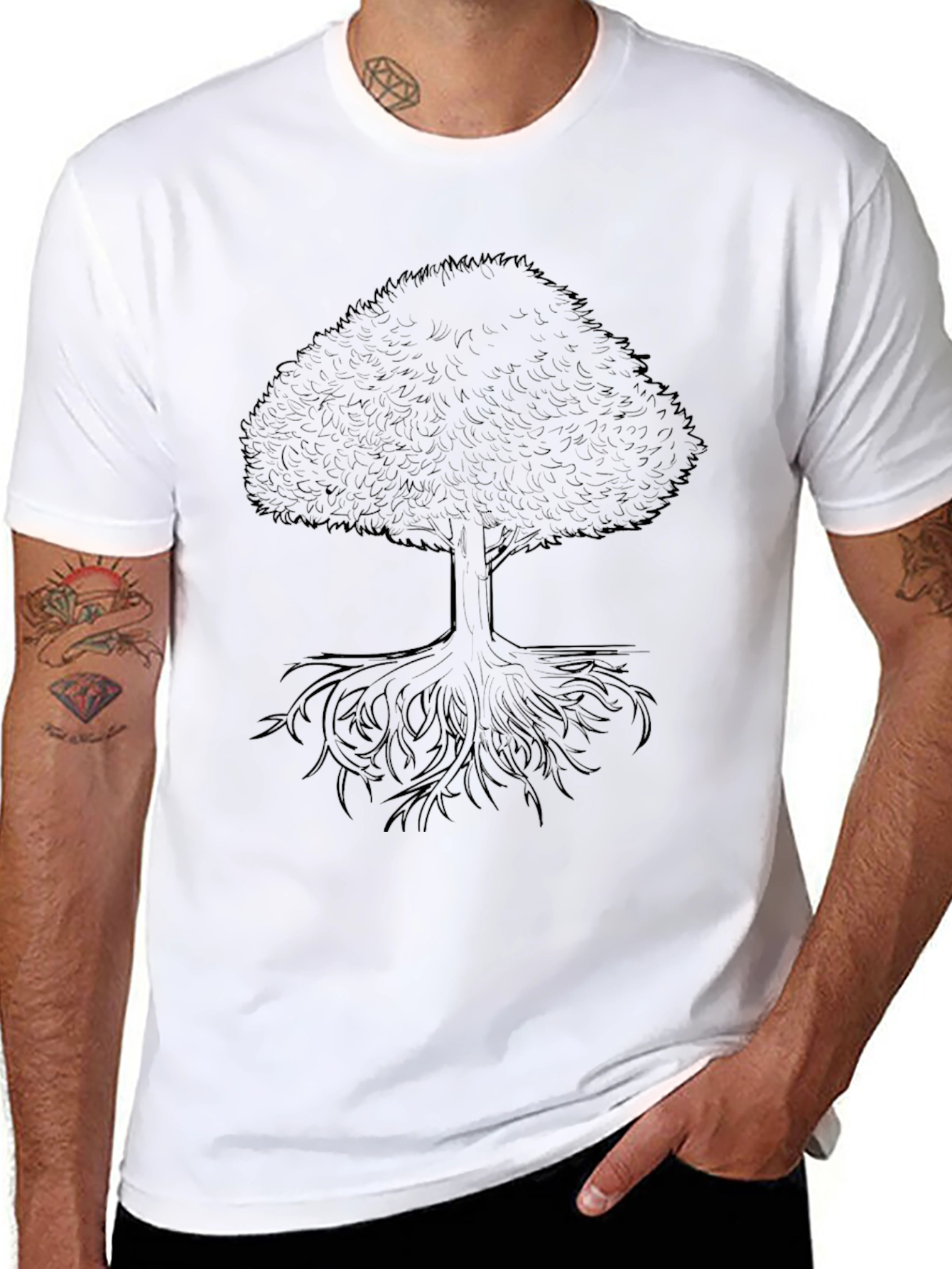 Mens Black Tree Graphic Tee