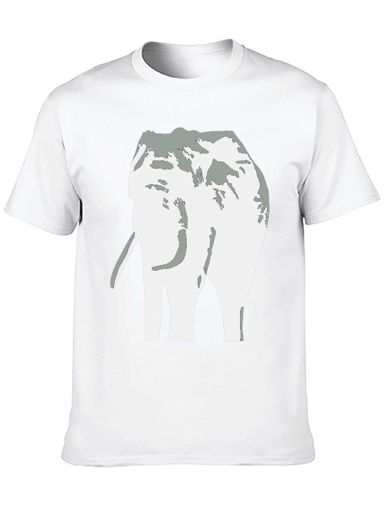 Elephant Graphic Tee - Black Cotton Casual T-Shirt