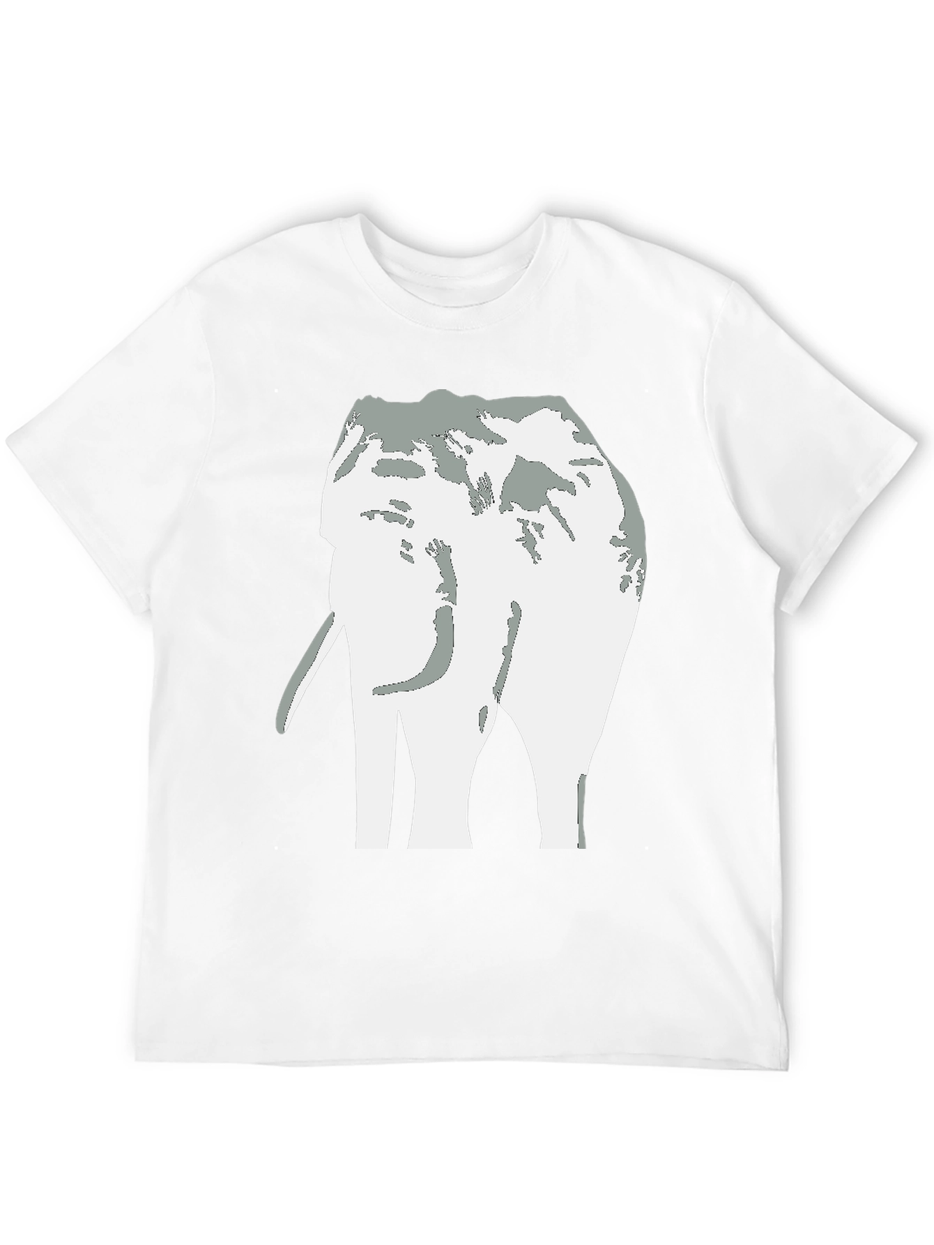 Elephant Graphic Tee - Black Cotton Casual T-Shirt