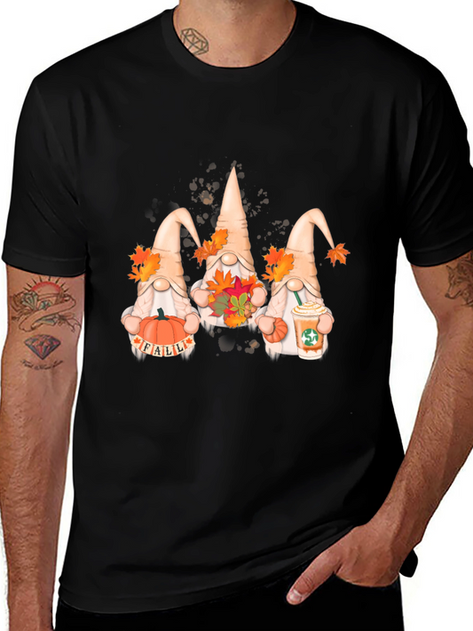 Fall Gnomes Graphic Tee - Autumn Harvest Shirt