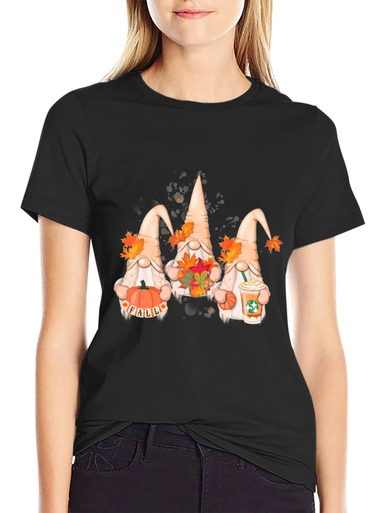 Fall Gnomes Graphic Tee - Autumn Harvest Shirt