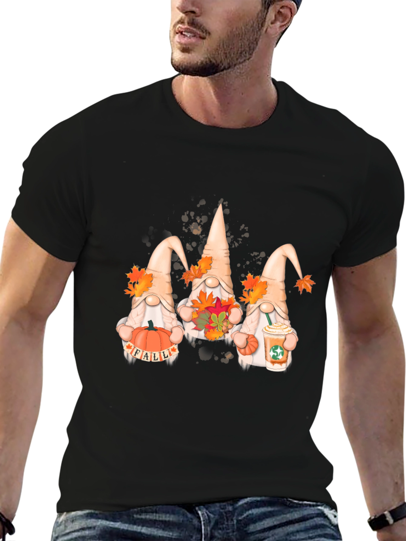 Fall Gnomes Graphic Tee - Autumn Harvest Shirt